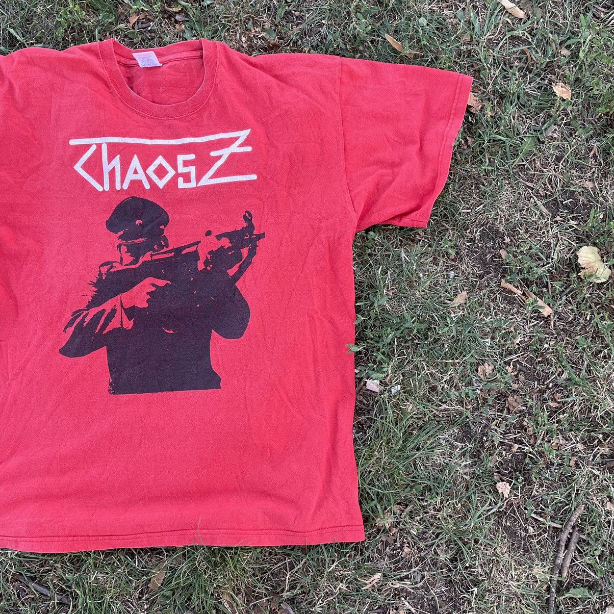 Vintage Vintage Y2K Chaos Band Graphic Tee Sun Faded Punk Wide Leg L Size US L / EU 52-54 / 3 - 4 Thumbnail