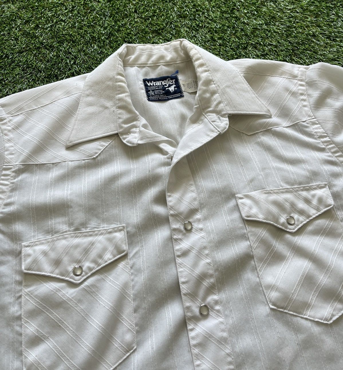 Vintage Vintage 90s Wrangler Pearl Snap Button Up Made In USA Size US L / EU 52-54 / 3 - 3 Thumbnail