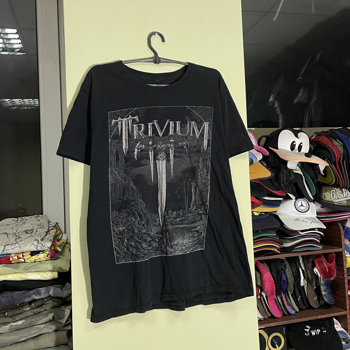 Band Tees Vintage Y2K Trivium Tee Face Horror Print Band Tour Rock Size US M / EU 48-50 / 2 - 2 Thumbnail