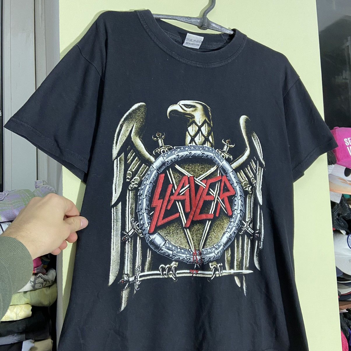 Vintage Vintage 90s Slayer Graphic Tee Black Metal Band Punk Boxy M Size US M / EU 48-50 / 2 - 5 Thumbnail