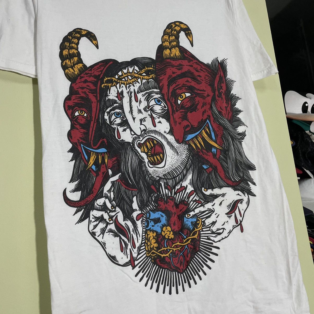 Vintage Vintage 90s Graphic Tee Skull Horror Grunge Streetwear S Size US S / EU 44-46 / 1 - 4 Thumbnail