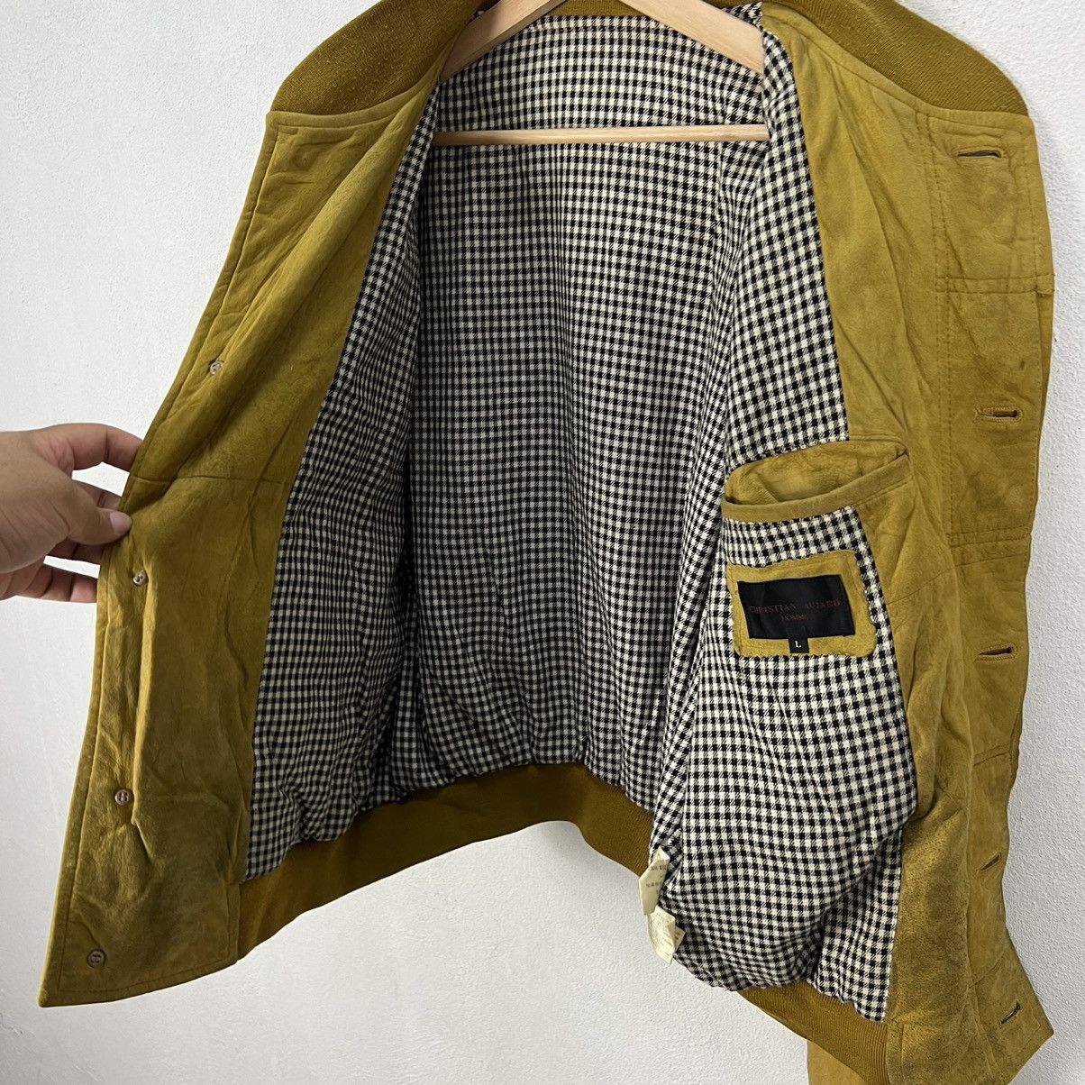 Japanese Brand VINTAGE SUIDE BOMBER STYLE LEATHER JACKET CHRISTIAN AUJARD Size US L / EU 52-54 / 3 - 10 Thumbnail