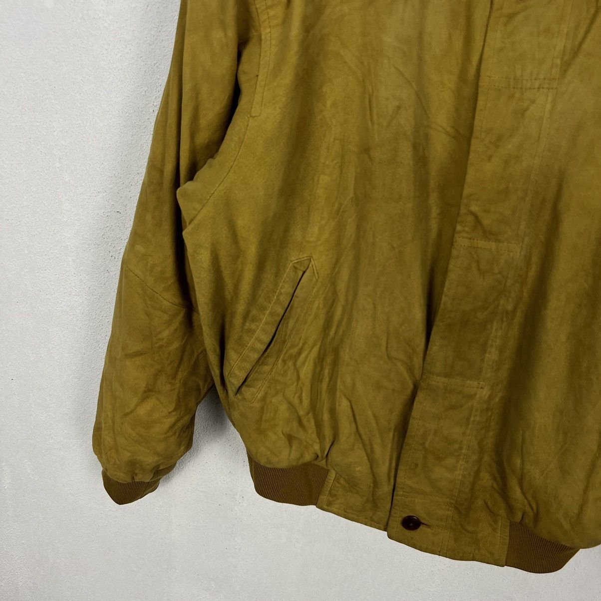 Japanese Brand VINTAGE SUIDE BOMBER STYLE LEATHER JACKET CHRISTIAN AUJARD Size US L / EU 52-54 / 3 - 4 Thumbnail