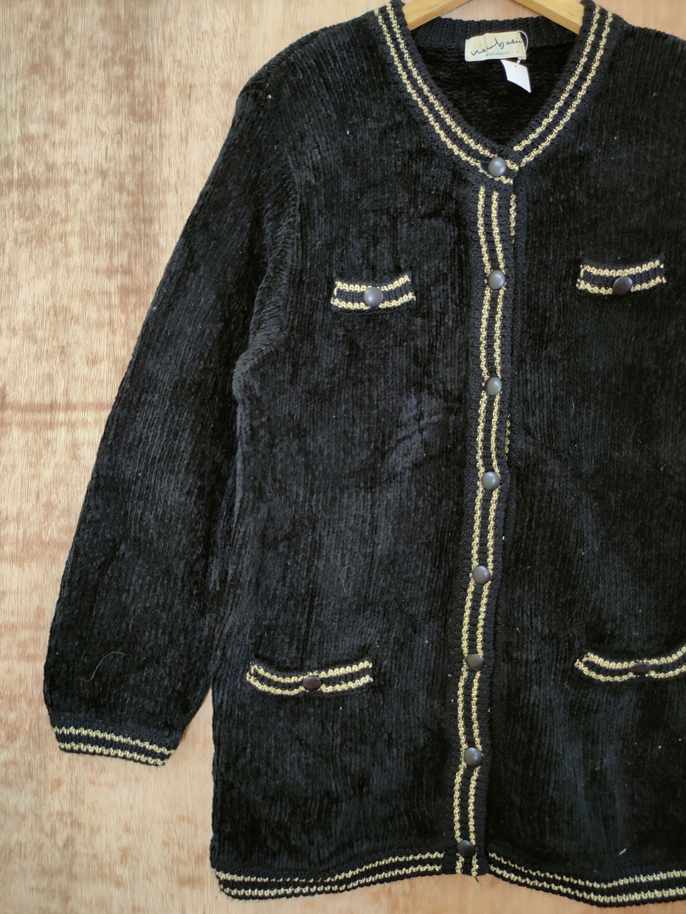 Aran Isles Knitwear × Japanese Brand DL Belle Maison cardigan mohair knitwear streetwear #46-430 Size US L / EU 52-54 / 3 - 2 Thumbnail
