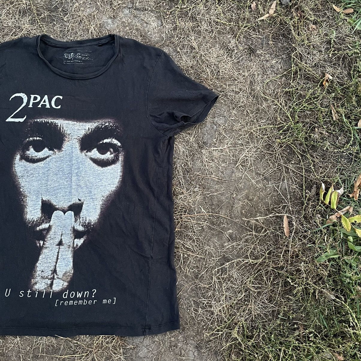 Vintage Vintage 90s 2PAC Graphic Tee Sun Faded Rap Streetwear Slim S Size US S / EU 44-46 / 1 - 2 Thumbnail