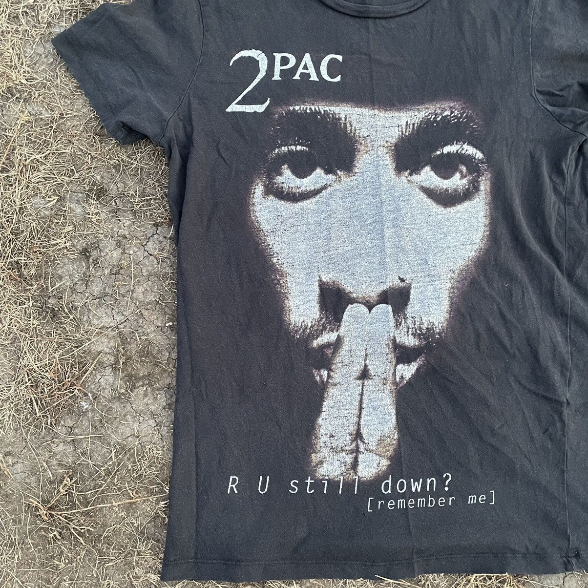Vintage Vintage 90s 2PAC Graphic Tee Sun Faded Rap Streetwear Slim S Size US S / EU 44-46 / 1 - 3 Thumbnail