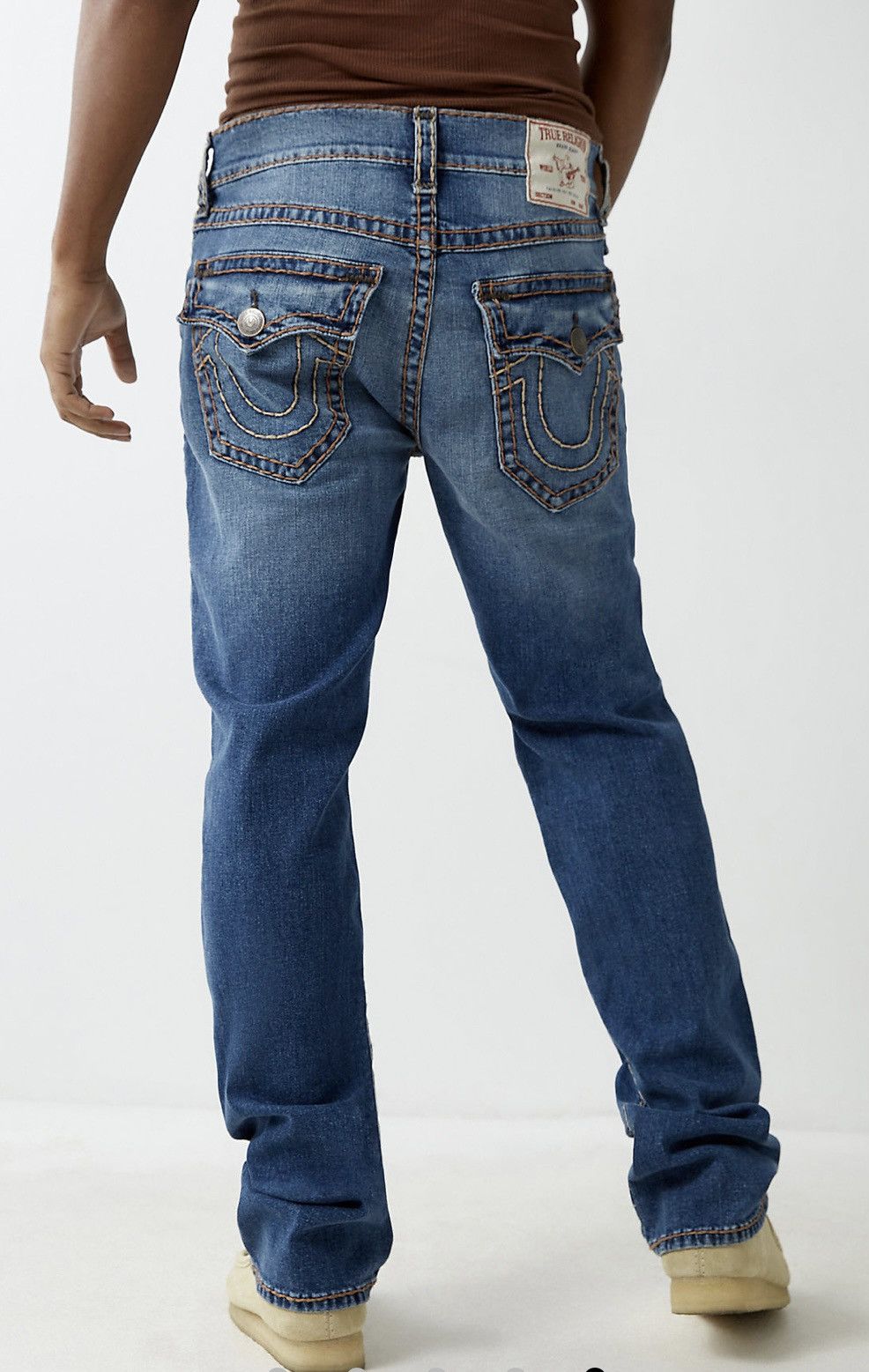 True Religion Super t straight leg relaxed fit denim jeans flap pockets 30 Size US 30 / EU 46 - 6 Thumbnail