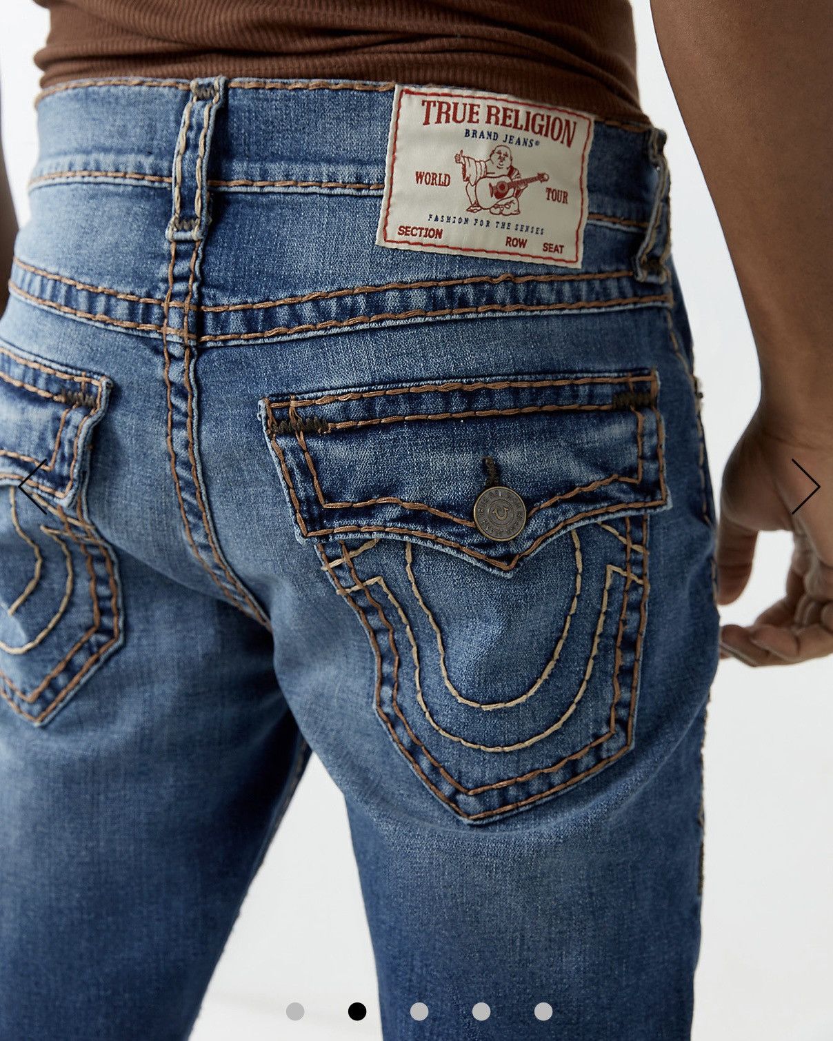 True Religion Super t straight leg relaxed fit denim jeans flap pockets 30 Size US 30 / EU 46 - 7 Thumbnail