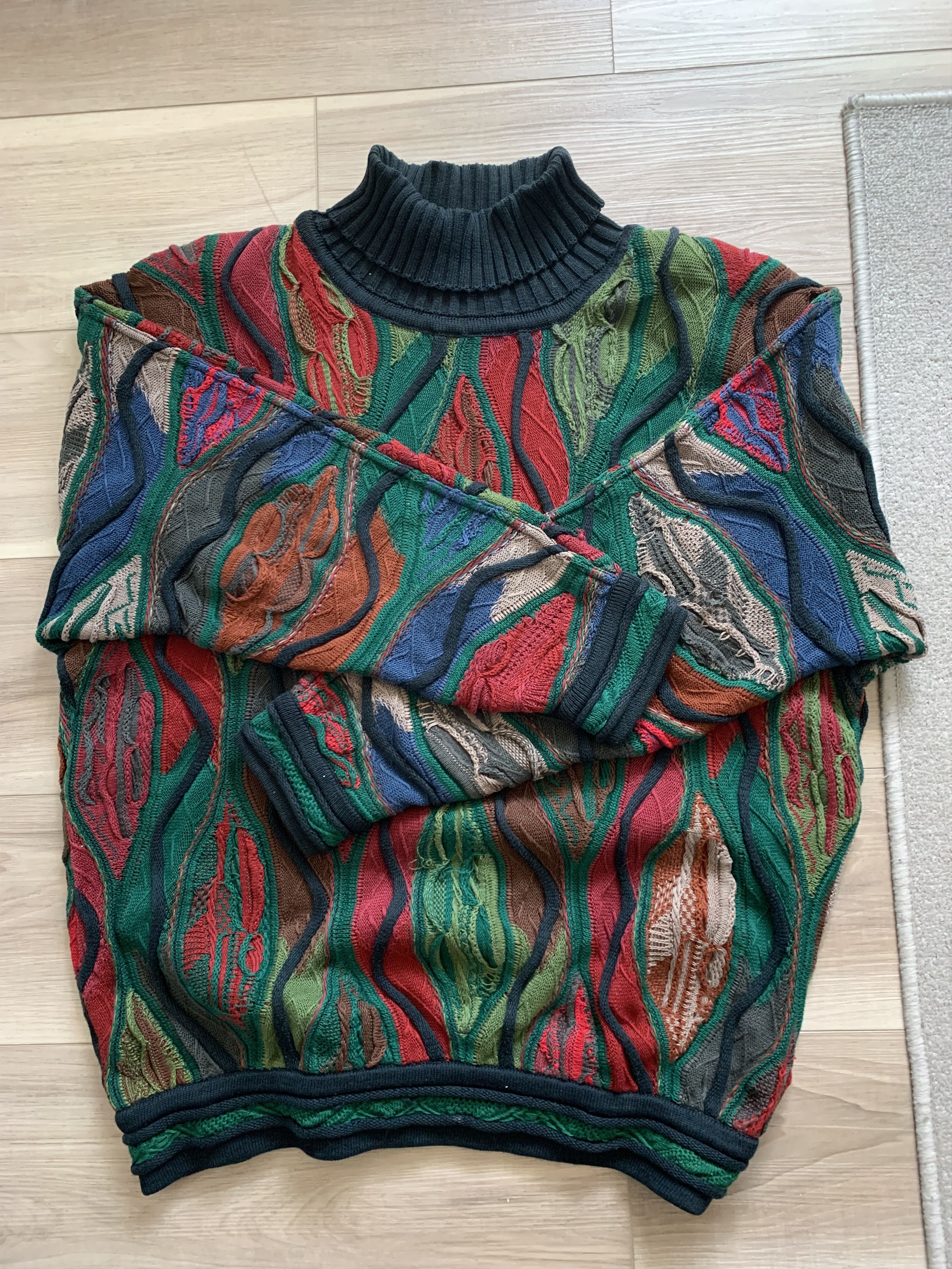 Coogi × Vintage 1990s COOGI AUTHENTIC SWEATER / TURTLE NECK, 3D PATTERN ...