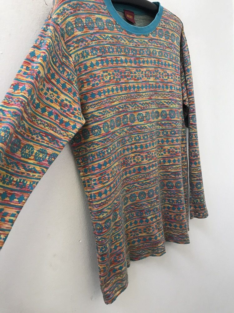 Japanese Brand × Kenzo KENZO Japan Abstract Tribal Striped Long Sleeve t shirt Size US M / EU 48-50 / 2 - 5 Thumbnail