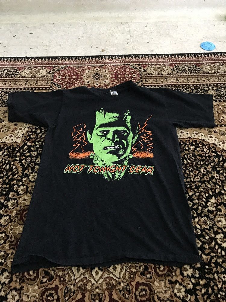 Vintage VTG 80s Frankenstein Not Tonight Dear Horror Movie t shirt Size US S / EU 44-46 / 1 - 9 Thumbnail