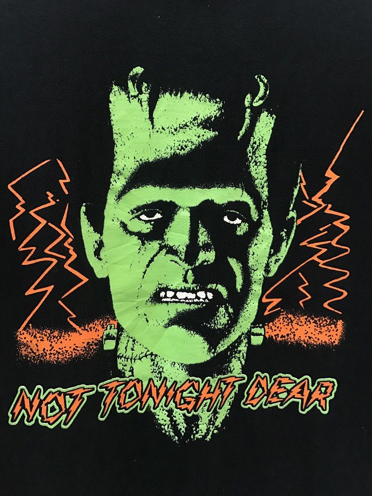 Vintage VTG 80s Frankenstein Not Tonight Dear Horror Movie t shirt Size US S / EU 44-46 / 1 - 3 Thumbnail