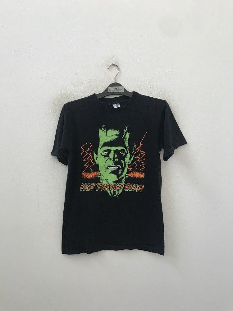 Vintage VTG 80s Frankenstein Not Tonight Dear Horror Movie t shirt Size US S / EU 44-46 / 1 - 2 Thumbnail
