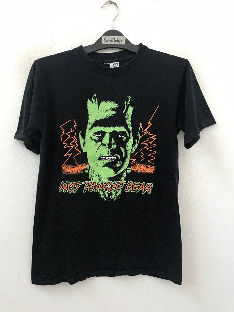Vintage VTG 80s Frankenstein Not Tonight Dear Horror Movie t shirt Size US S / EU 44-46 / 1 - 1 Thumbnail
