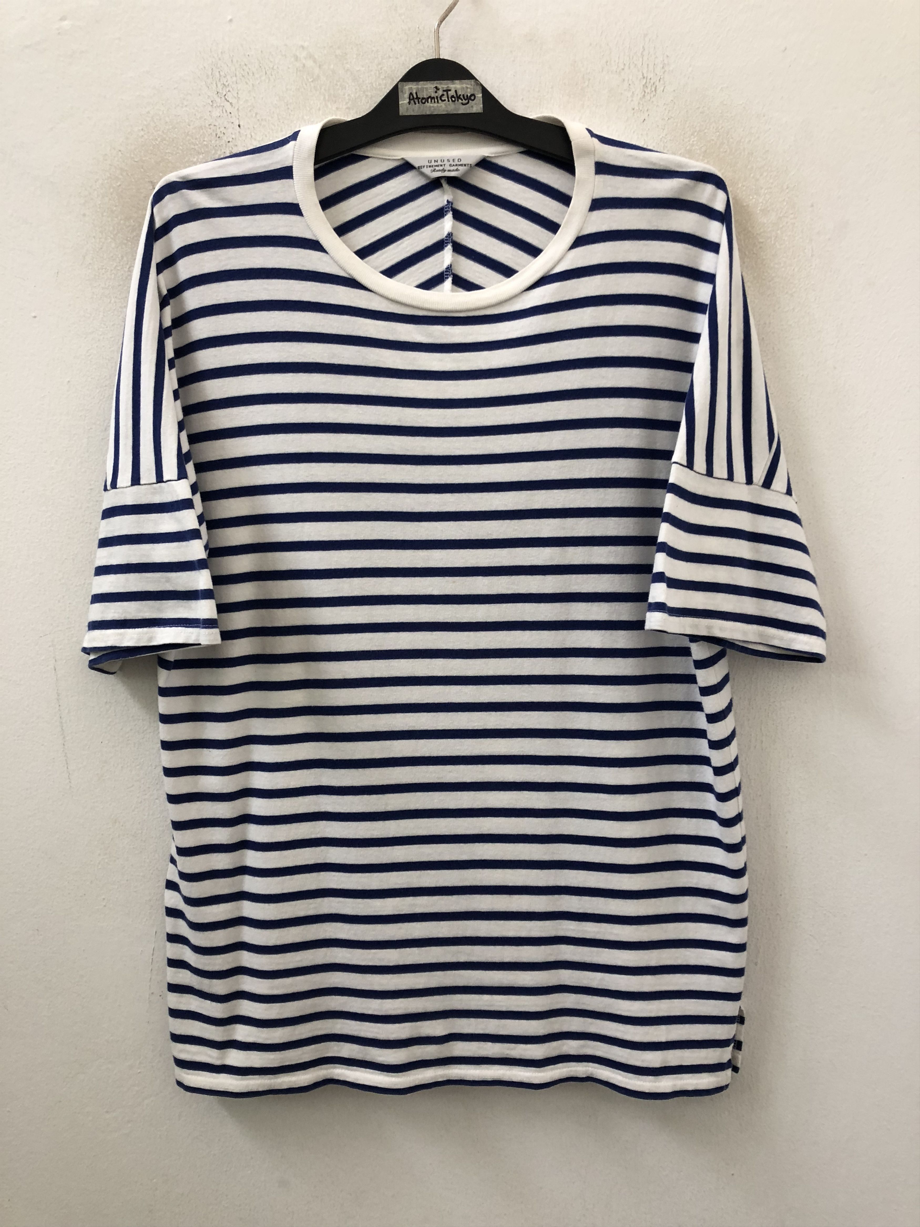 Unused UNUSED Japan Baggy Blue White Striped T shirt Size US M / EU 48-50 / 2 - 4 Thumbnail