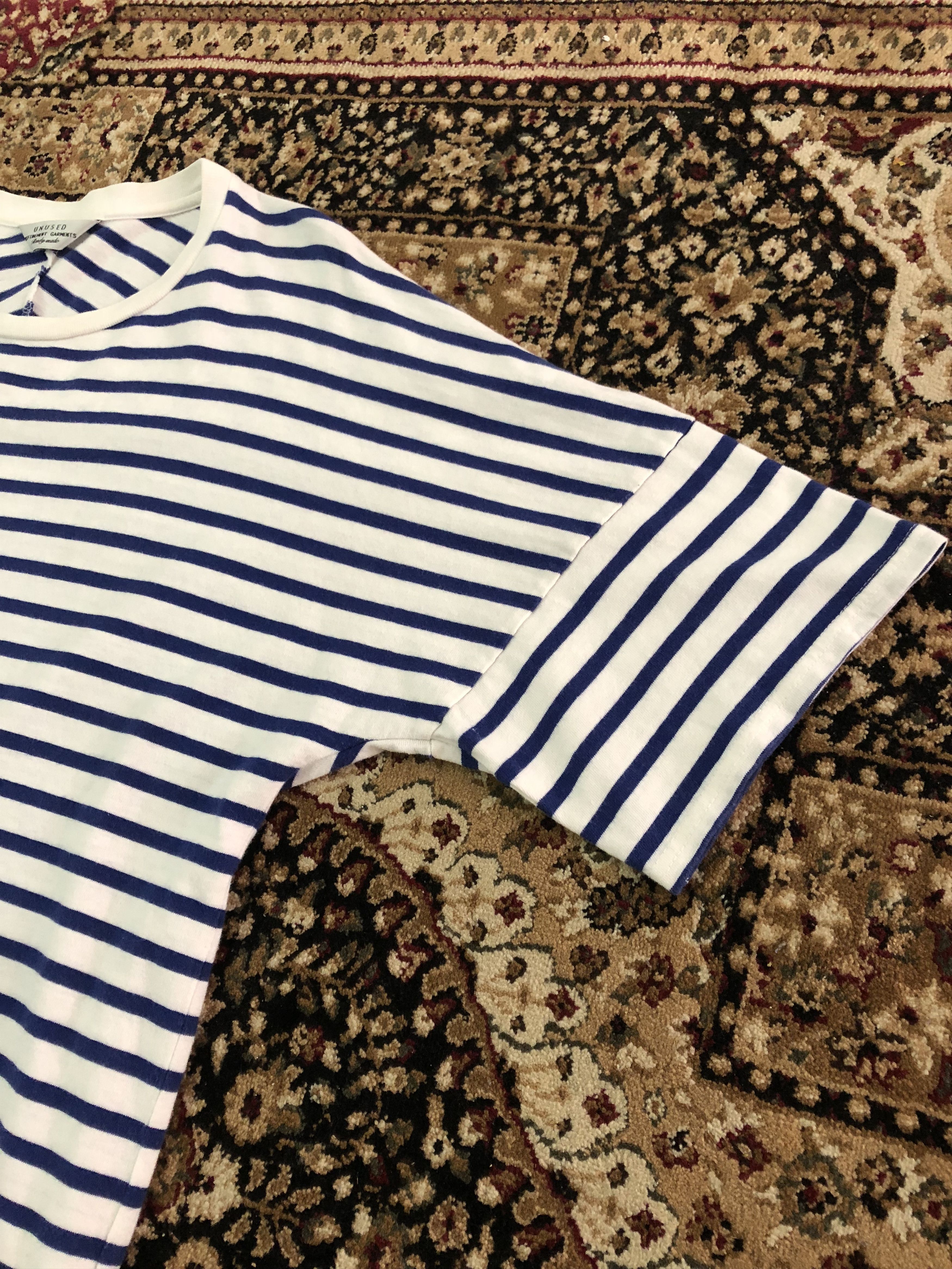Unused UNUSED Japan Baggy Blue White Striped T shirt Size US M / EU 48-50 / 2 - 2 Thumbnail