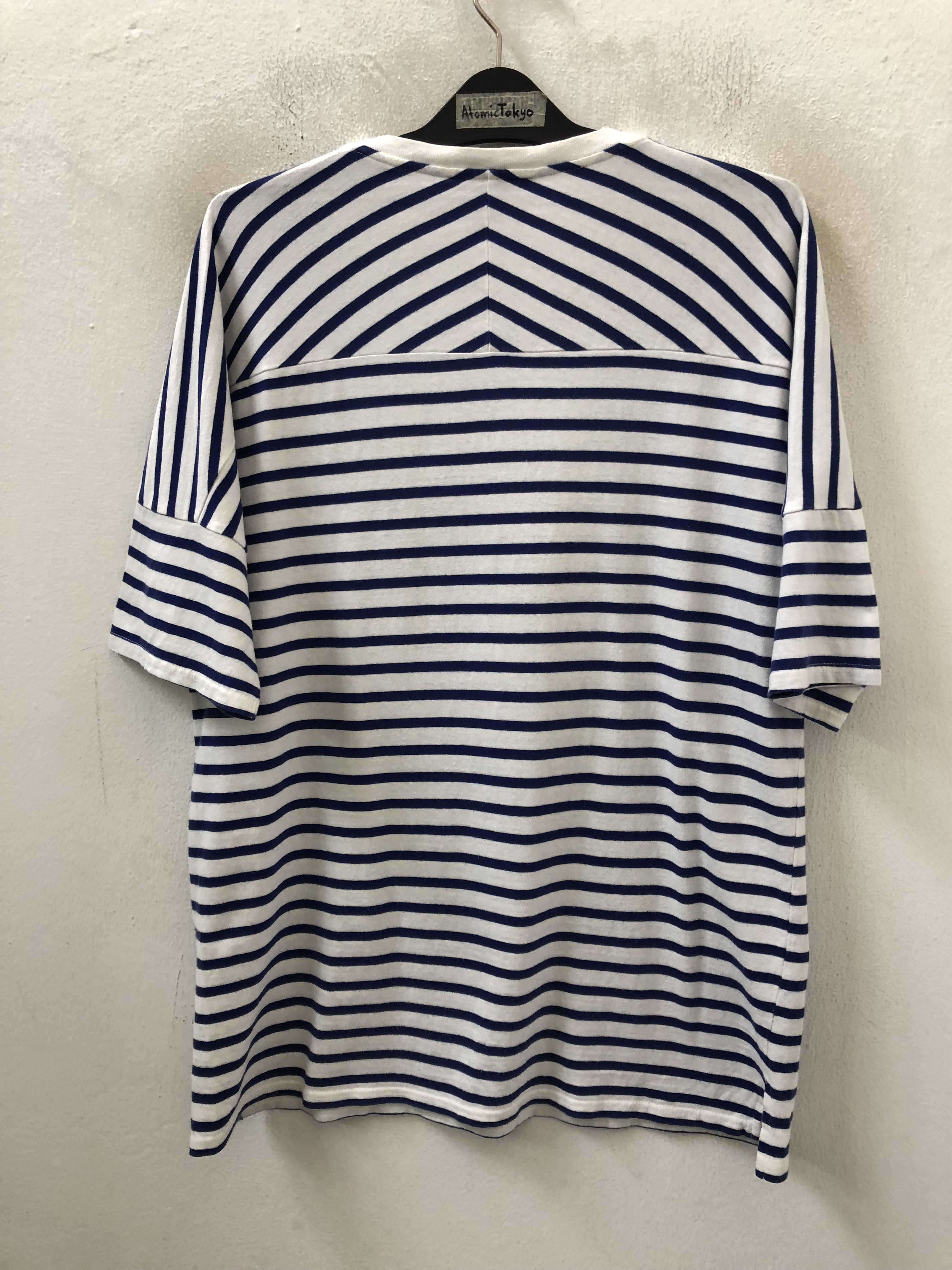 Unused UNUSED Japan Baggy Blue White Striped T shirt Size US M / EU 48-50 / 2 - 7 Thumbnail