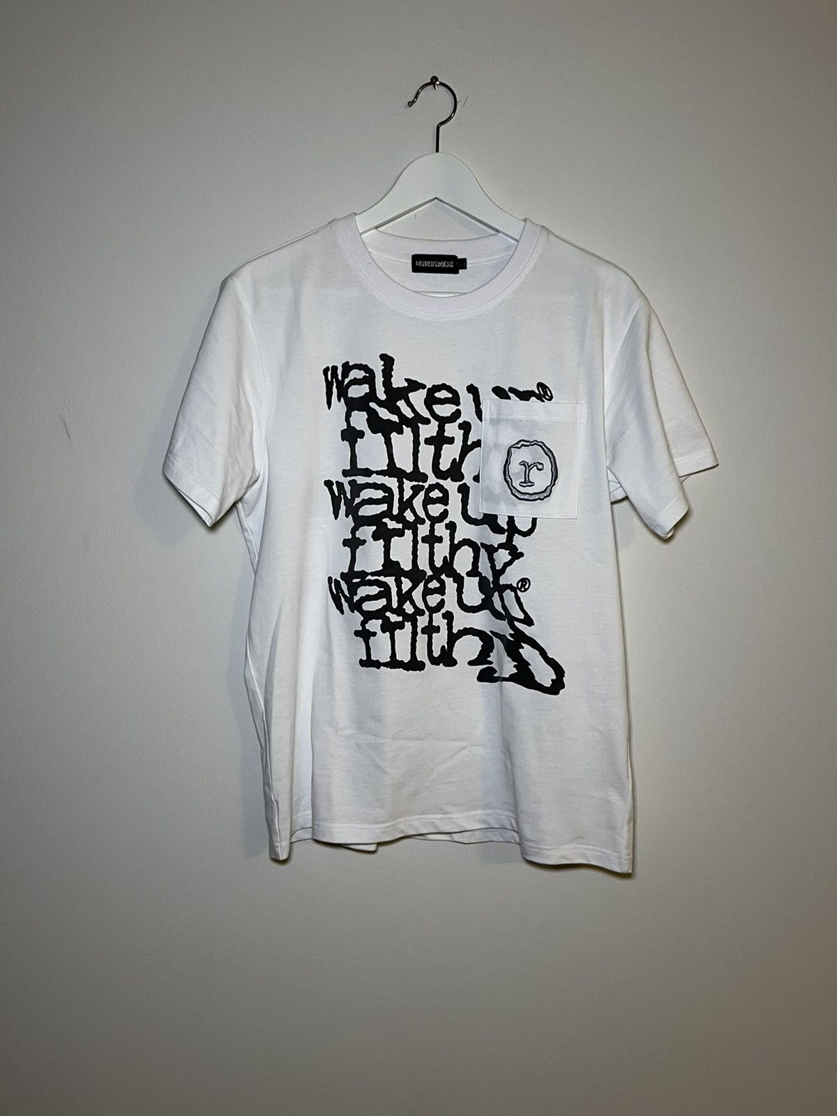 image of Elykong Reckless x Vintage Reckless Scholars - Wakeupf1Lthy T-Shirt in White, Men's (Size Large)