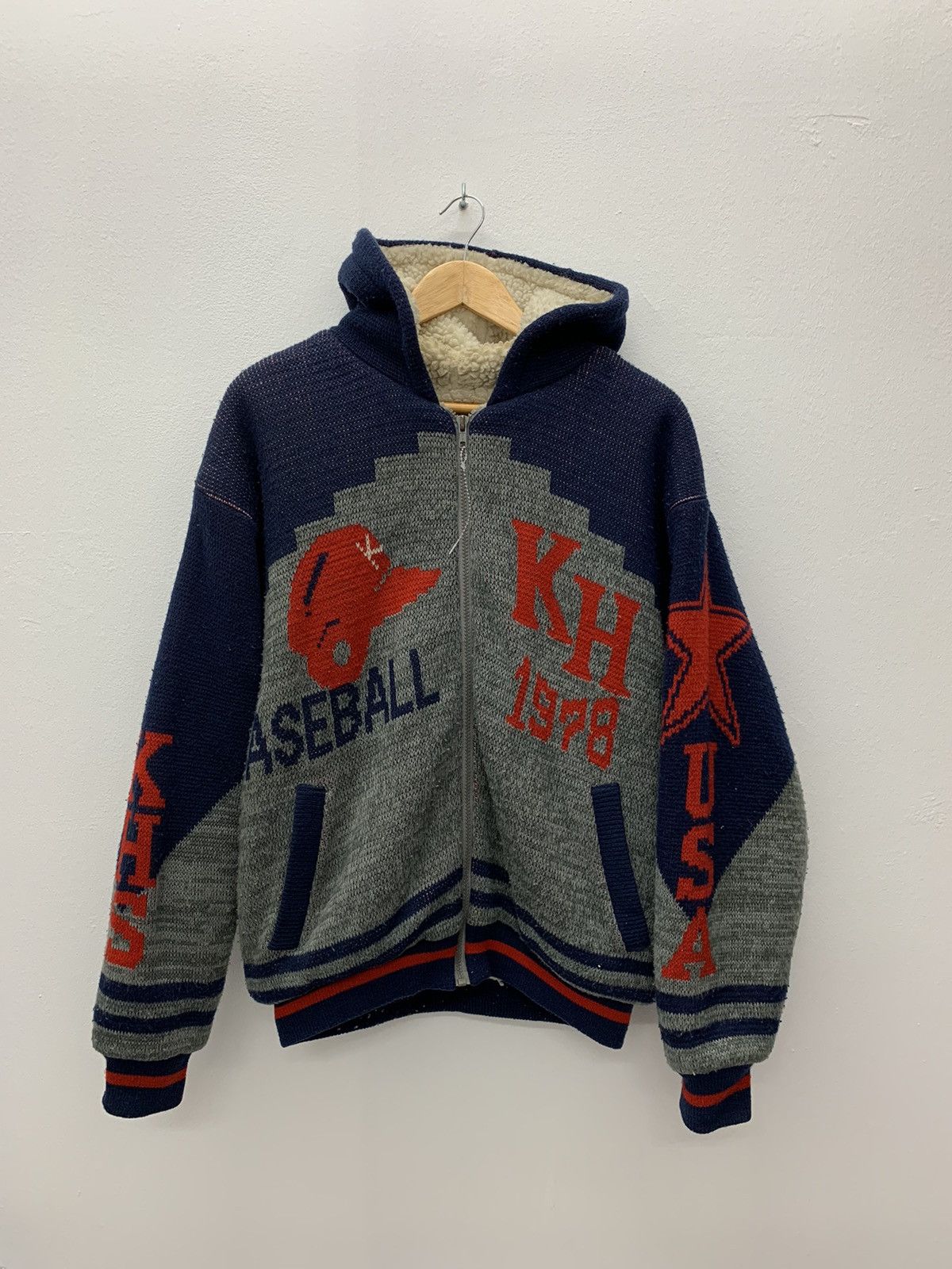 Vintage Vintage 1978 StatelessKearney Baseball Usa Shearling Hoodie Size US L / EU 52-54 / 3 - 1 Thumbnail