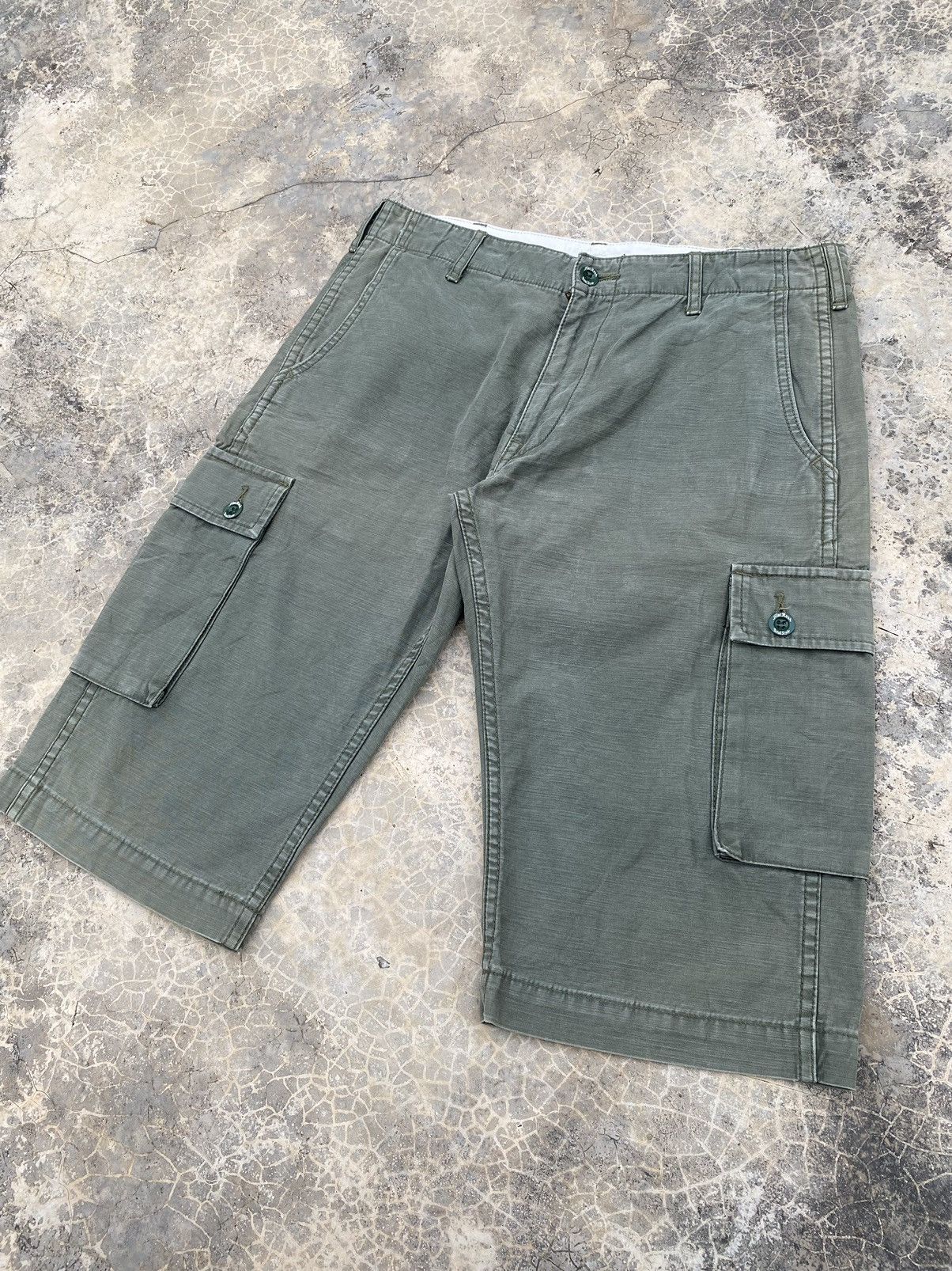 image of The Flat Head Sun Faded Short Pant in Green, Men's (Size 32)