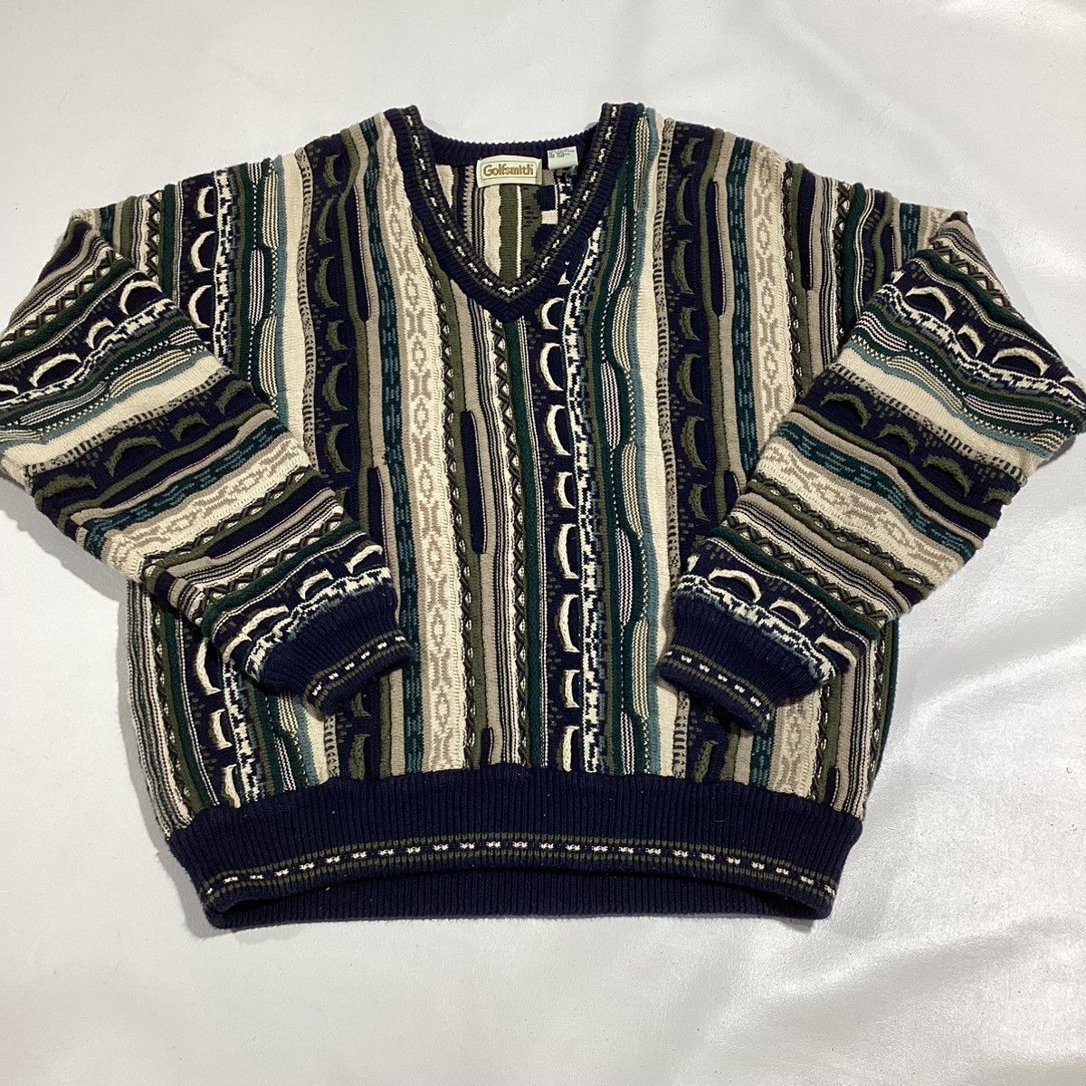 Coloured Cable Knit Sweater Japanese Brand Vintage 70s 80s vintage knit sweater grandpa bill cosby coogi Grailed