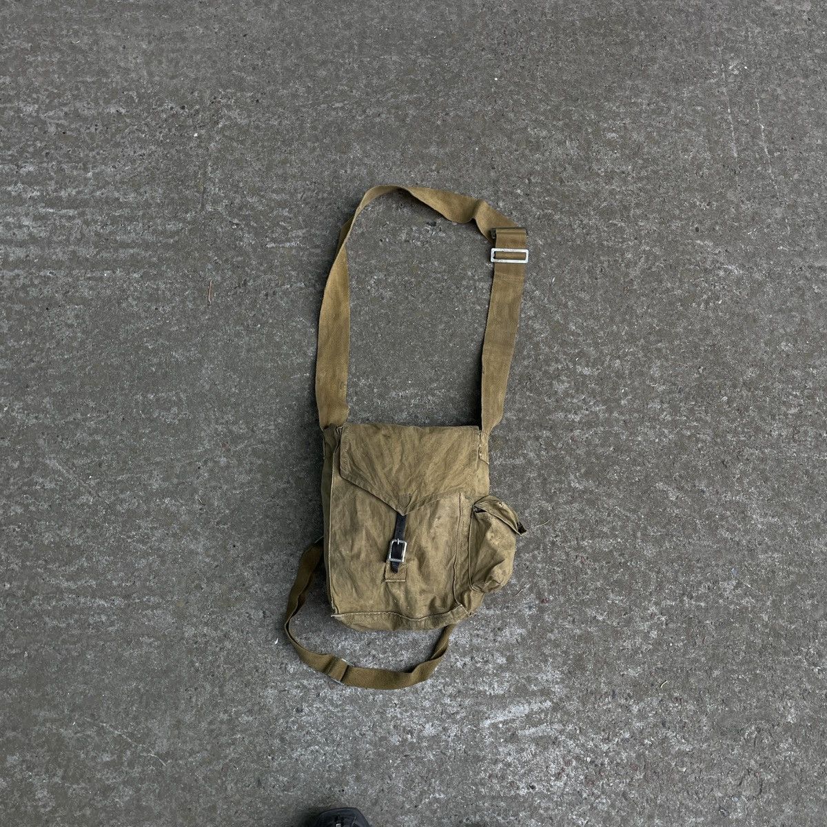 Military Y2K Cotton Shoulder Crossbody Bag in Olive, Men's
