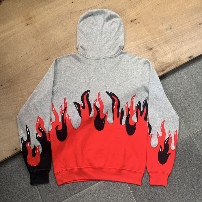 custom vintage nike flame sweatshirt