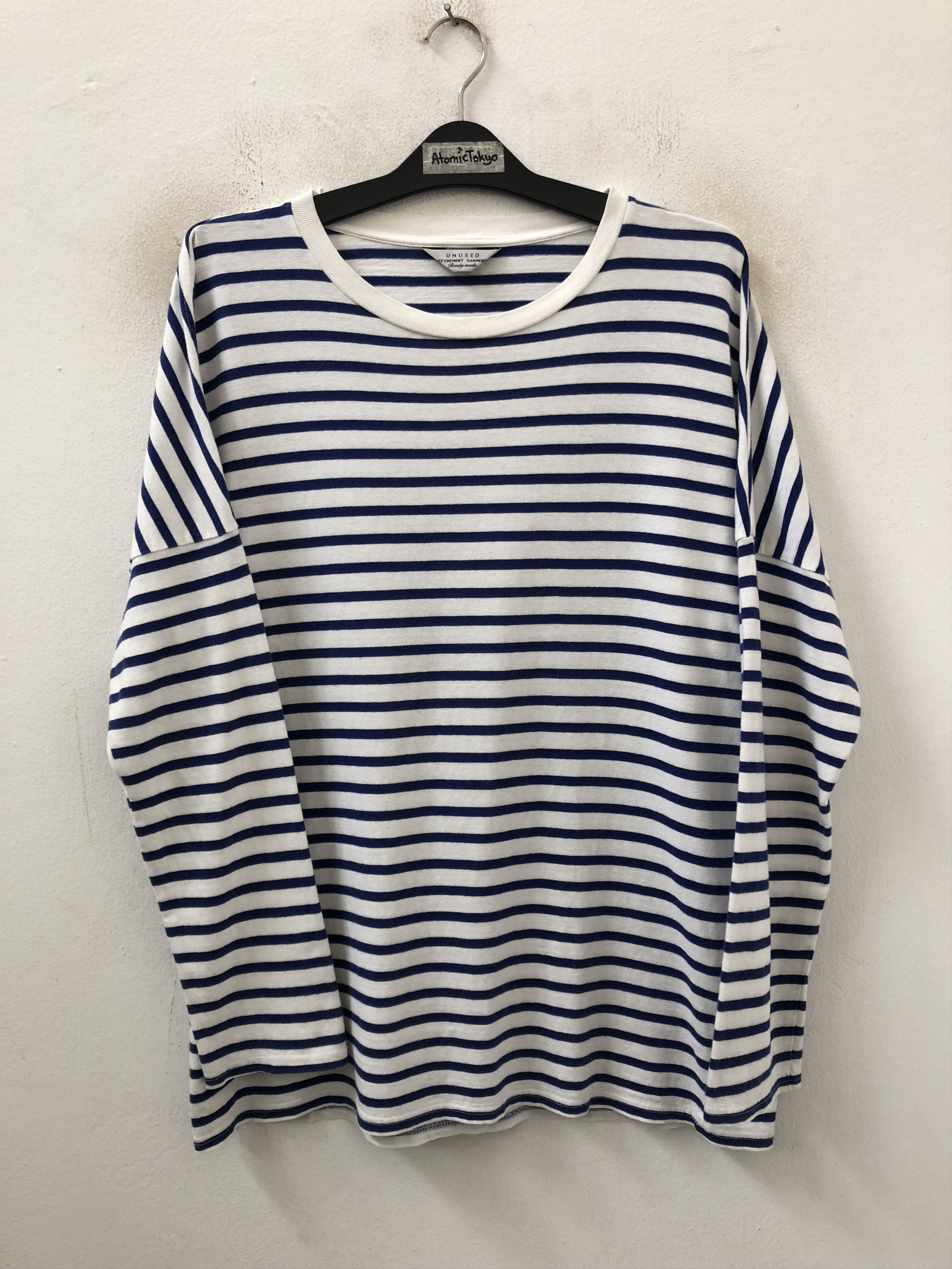 Unused UNUSED Japan Baggy Blue White Striped Long Sleeve T shirt Size US M / EU 48-50 / 2 - 3 Thumbnail
