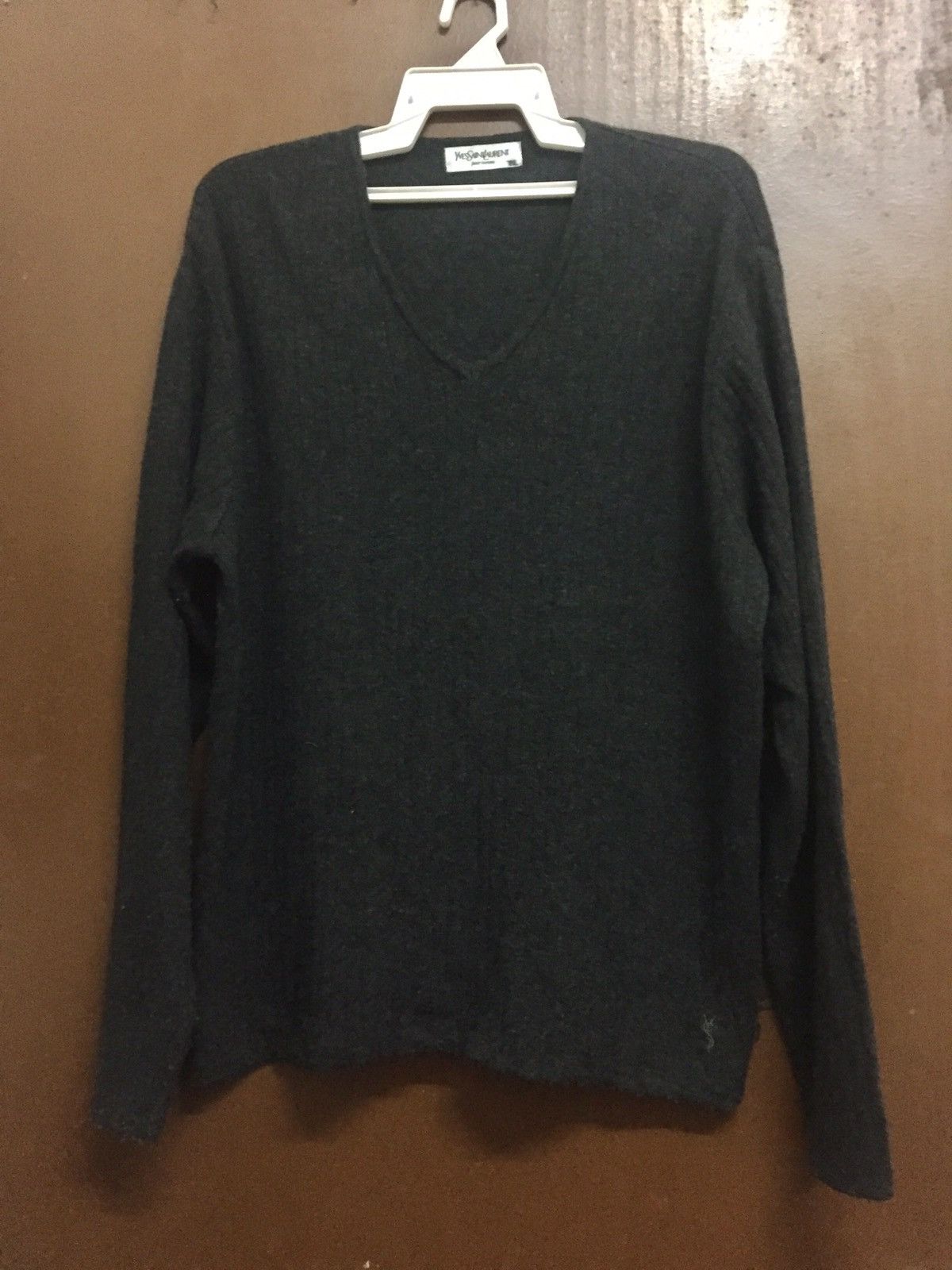 Ysl Pour Home Jumper V-Neck Wool Long Sleeve