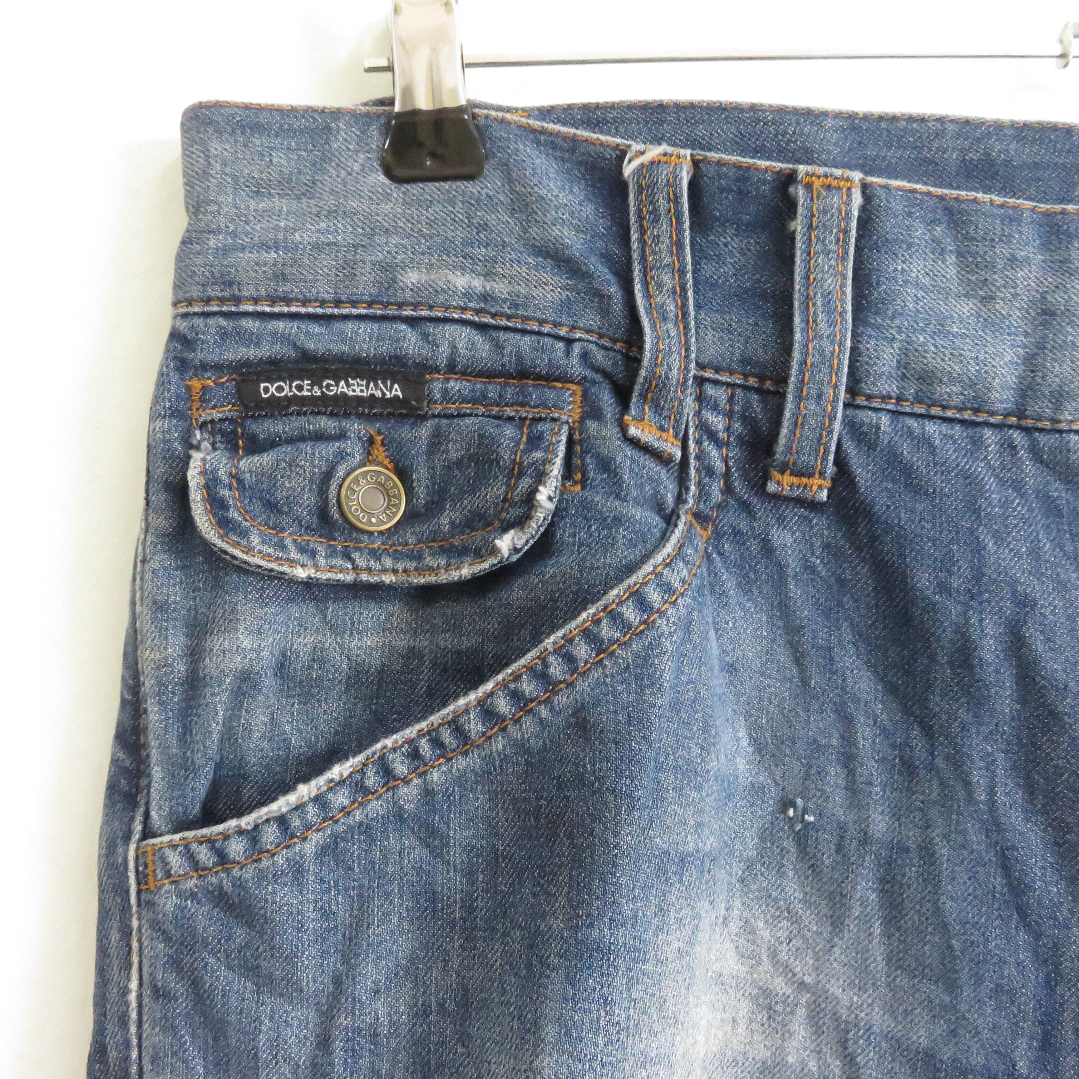 Dolce & Gabbana × Vintage Dolce & Gabbana Distressed Denim Lampo Jeans Size US 34 / EU 50 - 5 Thumbnail