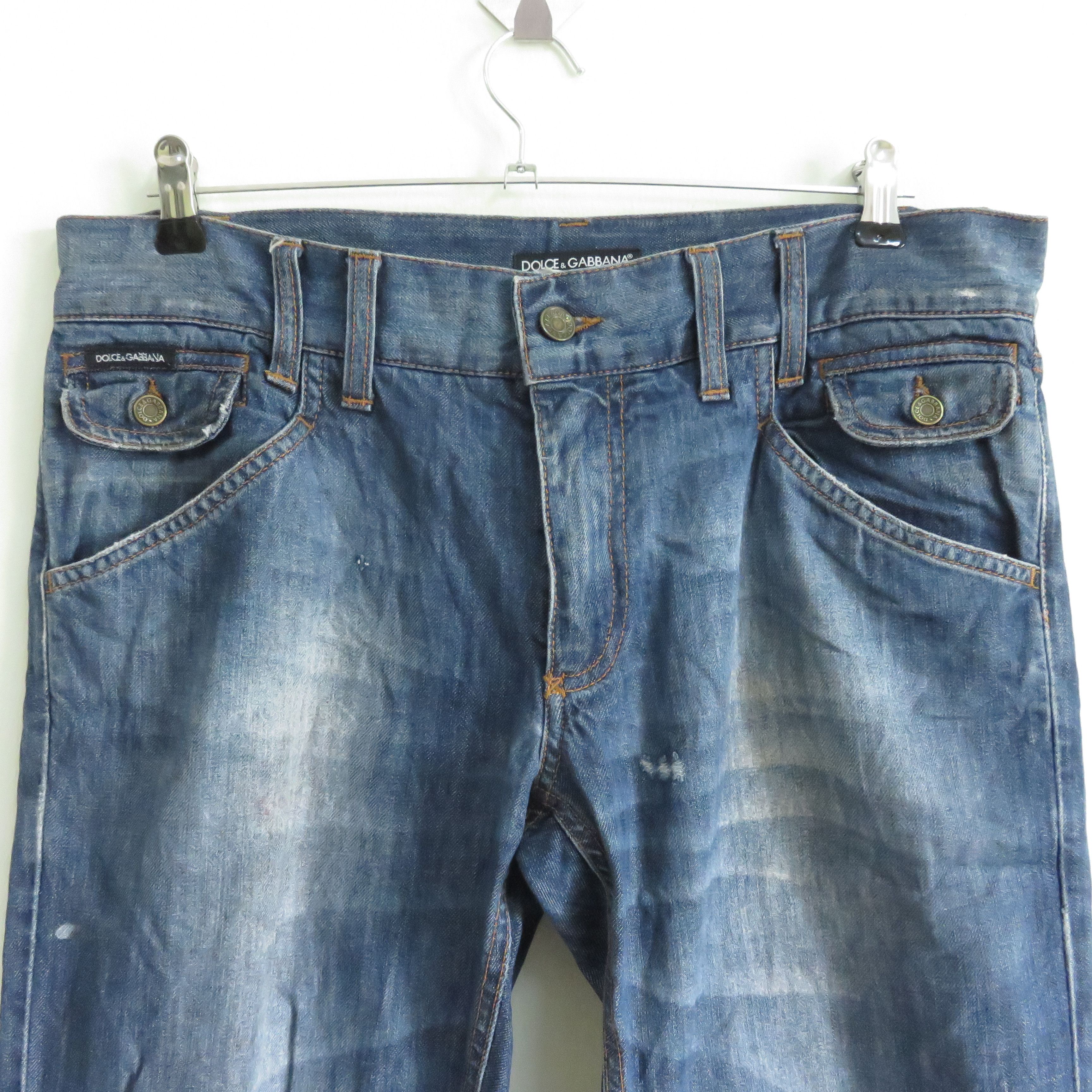 Dolce & Gabbana × Vintage Dolce & Gabbana Distressed Denim Lampo Jeans Size US 34 / EU 50 - 2 Thumbnail