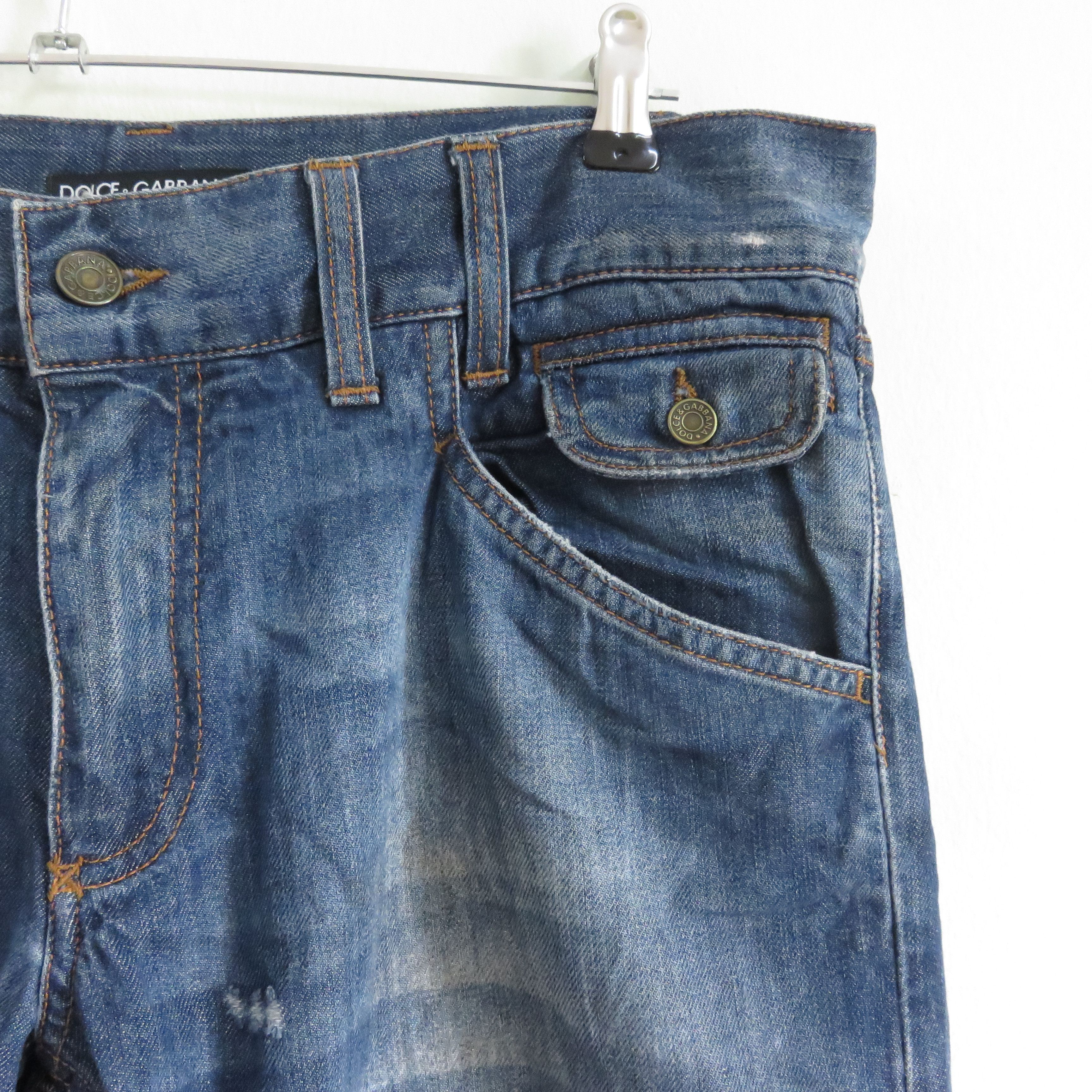 Dolce & Gabbana × Vintage Dolce & Gabbana Distressed Denim Lampo Jeans Size US 34 / EU 50 - 4 Thumbnail