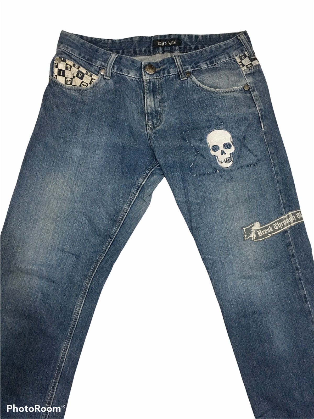 Japanese Brand × Seditionaries 🔥STEALS🔥Skull Distressed Denim Size US 34 / EU 50 - 2 Thumbnail