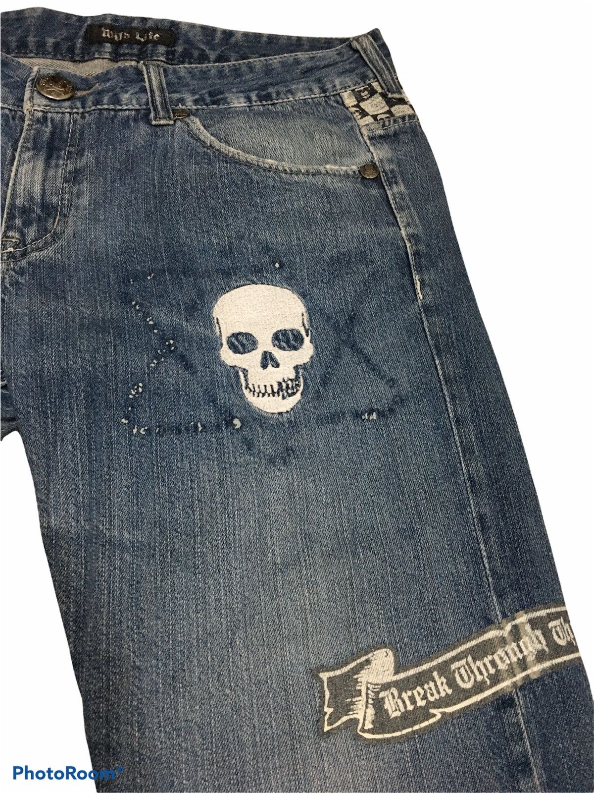 Japanese Brand × Seditionaries 🔥STEALS🔥Skull Distressed Denim Size US 34 / EU 50 - 3 Thumbnail