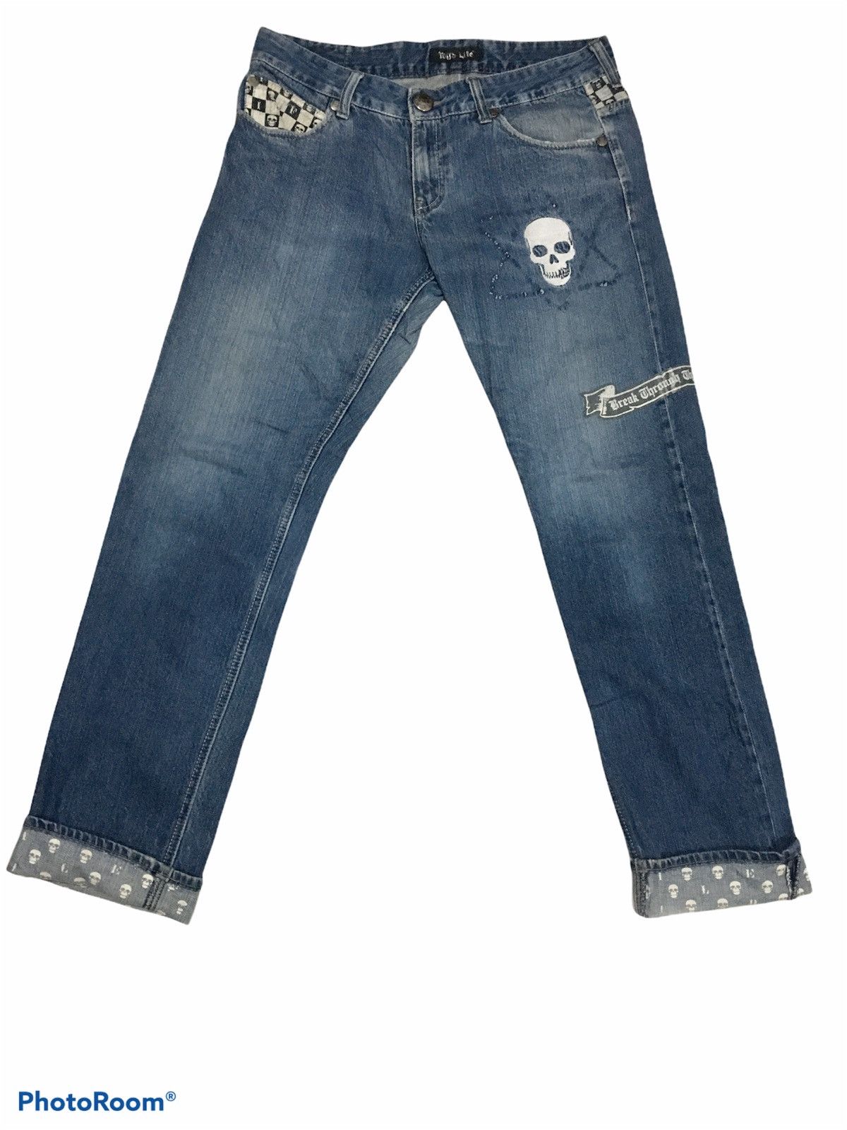 Japanese Brand × Seditionaries 🔥STEALS🔥Skull Distressed Denim Size US 34 / EU 50 - 1 Thumbnail