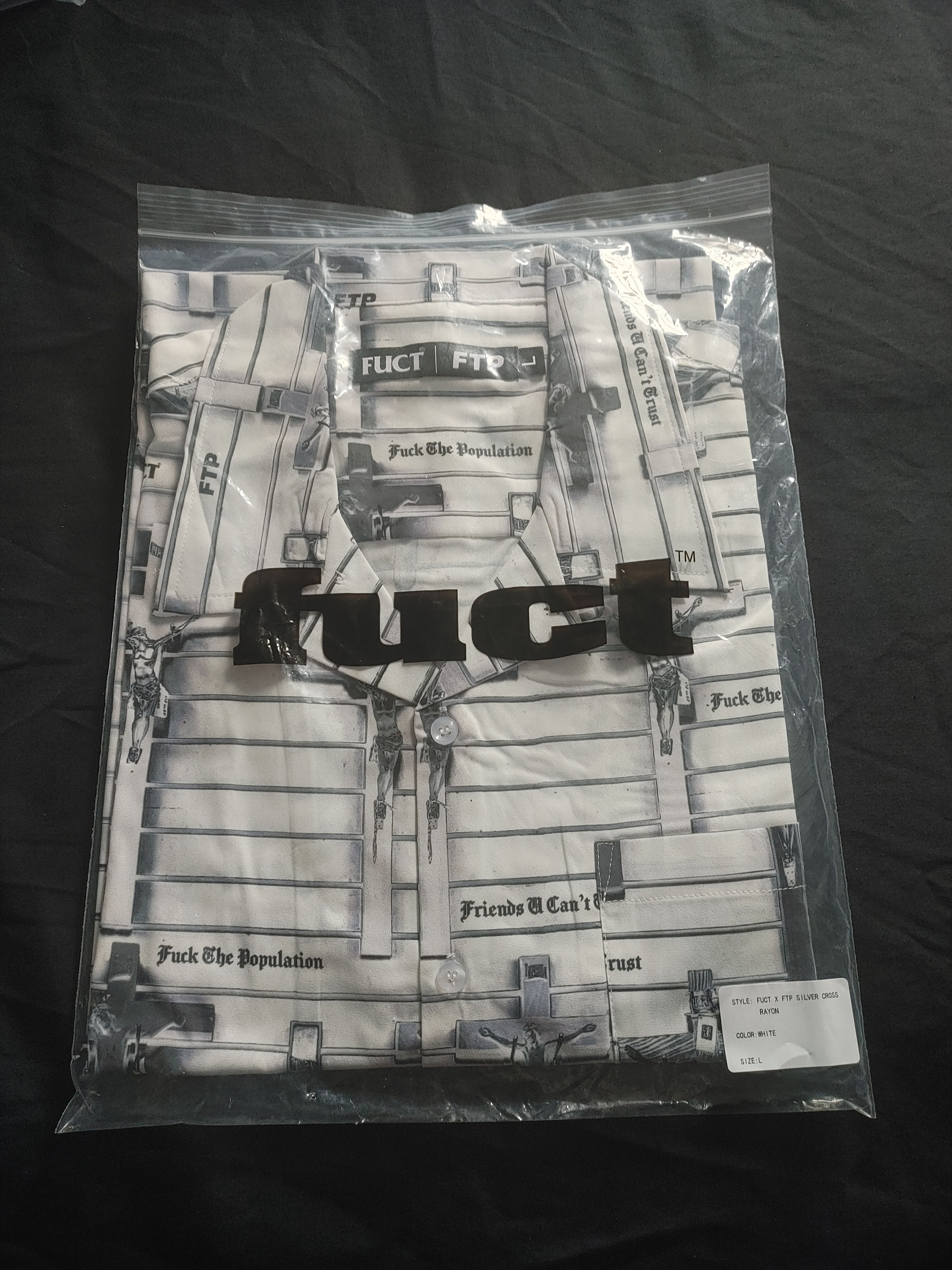 FUCT × Fuck The Population Fuct+Ftp Silver Cross Rayon Button-up Shirt Size US L / EU 52-54 / 3 - 2 Thumbnail