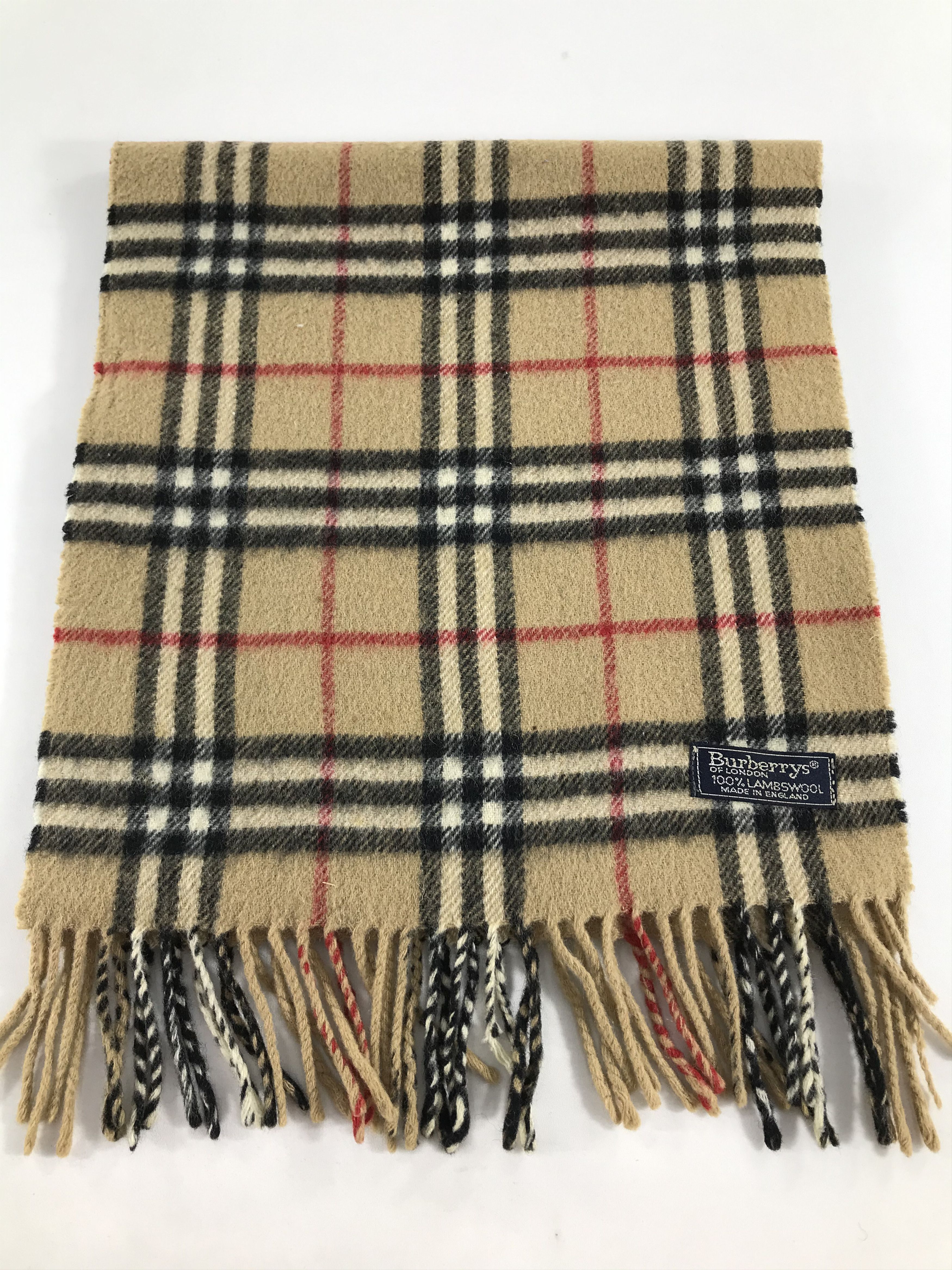 Burberry Burberrys Nova Check Tan Wool Scarf Muffler V527 Size ONE SIZE - 2 Thumbnail