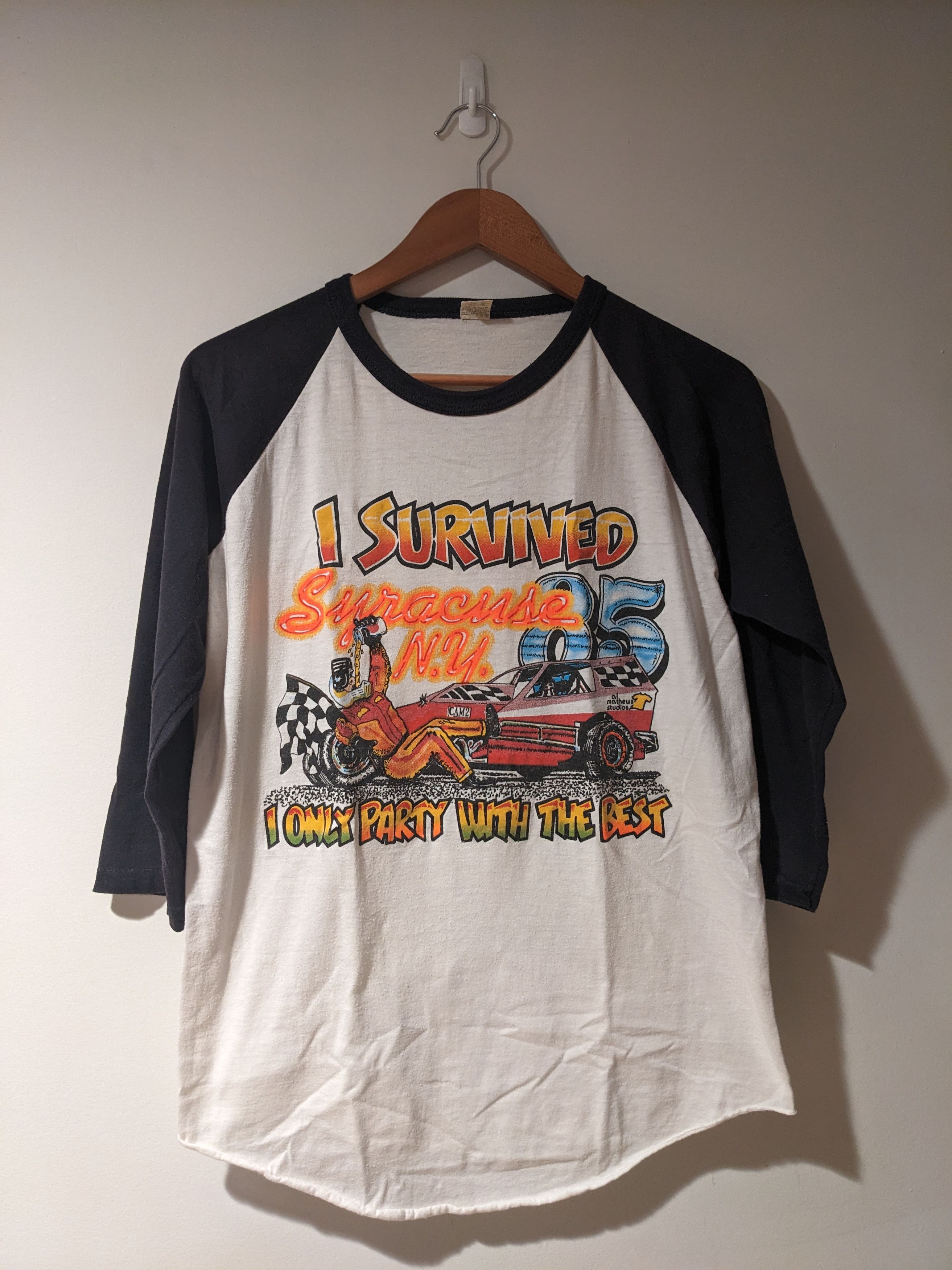 Vintage 1985 I Survived Syracuse New York Nascar T-Shirt