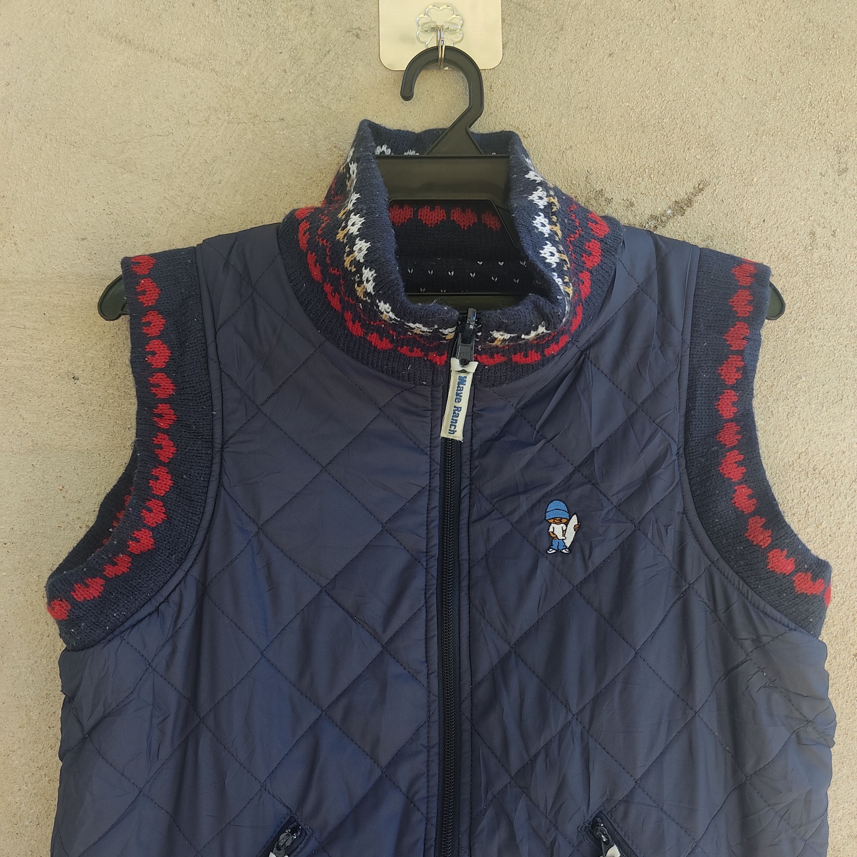 Japanese Brand Wave Ranch Reversible Knit Blue Vest Size US M / EU 48-50 / 2 - 11 Thumbnail