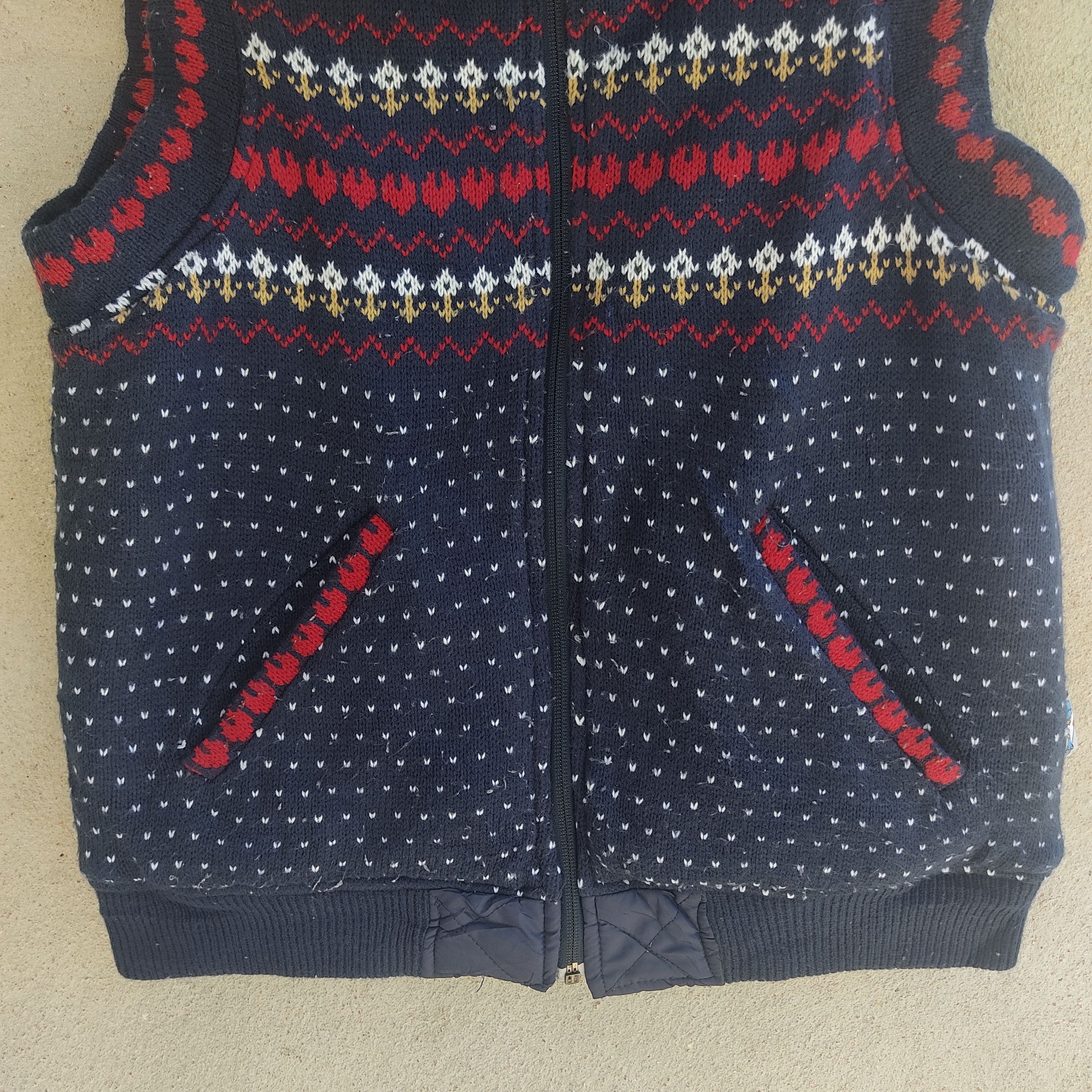 Japanese Brand Wave Ranch Reversible Knit Blue Vest Size US M / EU 48-50 / 2 - 3 Thumbnail