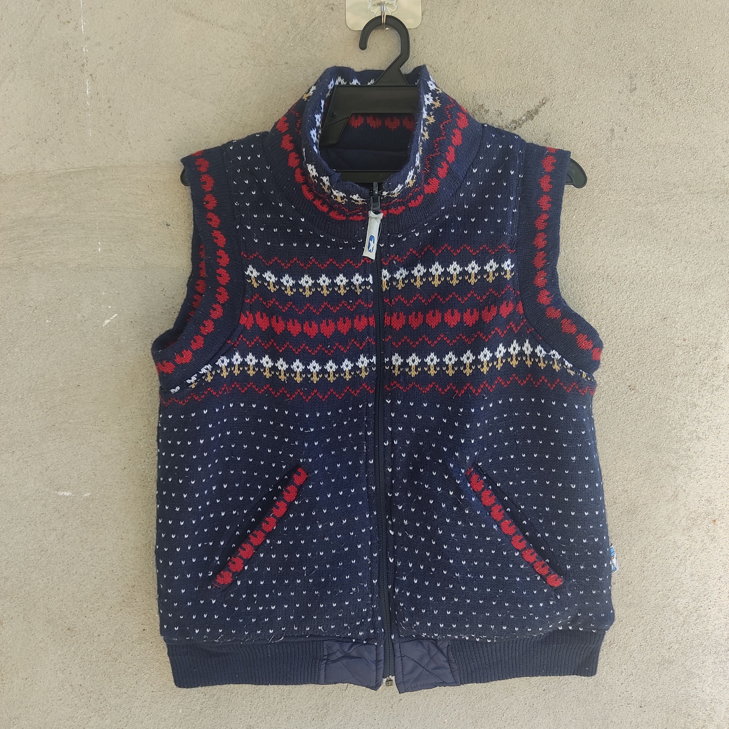 Japanese Brand Wave Ranch Reversible Knit Blue Vest Size US M / EU 48-50 / 2 - 1 Thumbnail