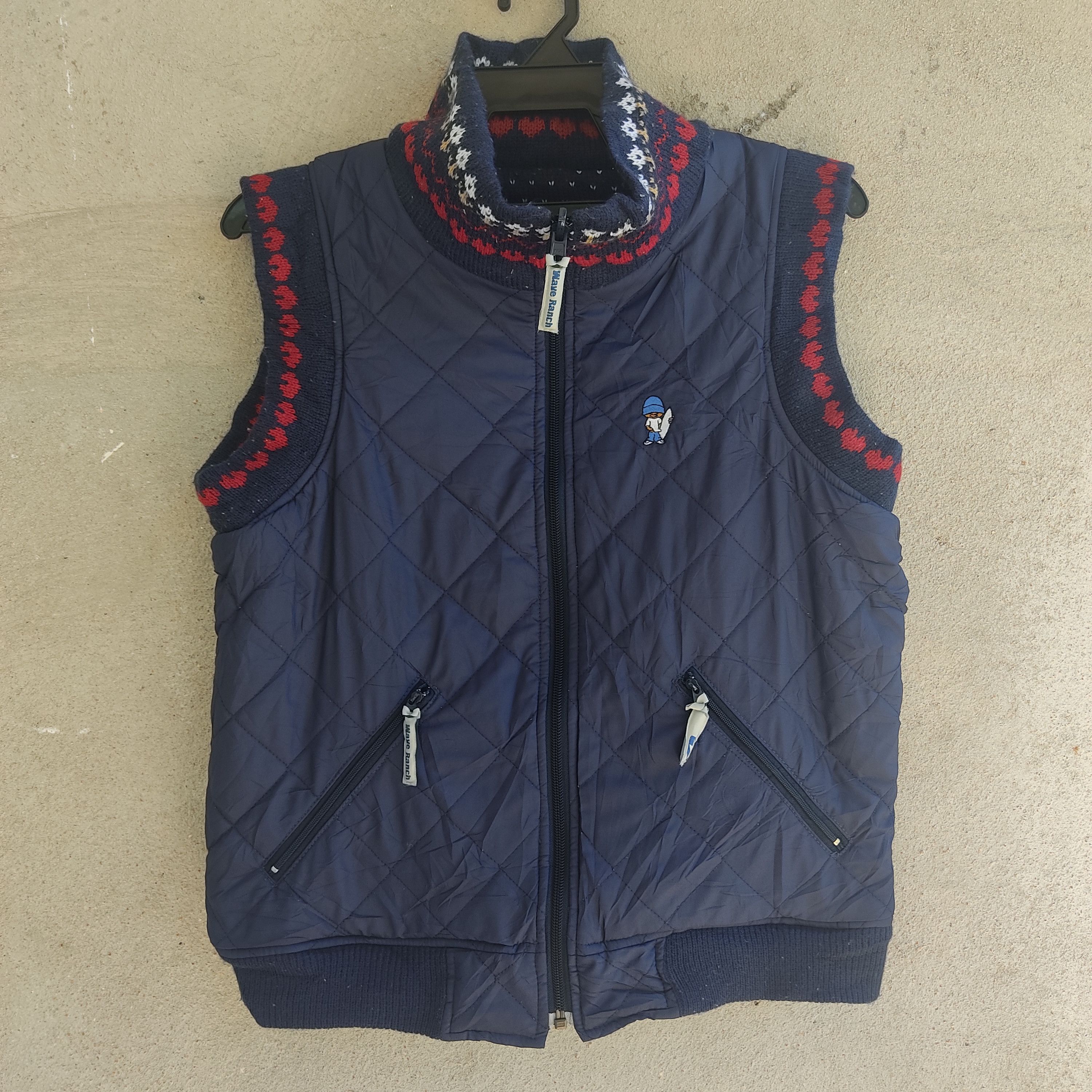 Japanese Brand Wave Ranch Reversible Knit Blue Vest Size US M / EU 48-50 / 2 - 10 Thumbnail
