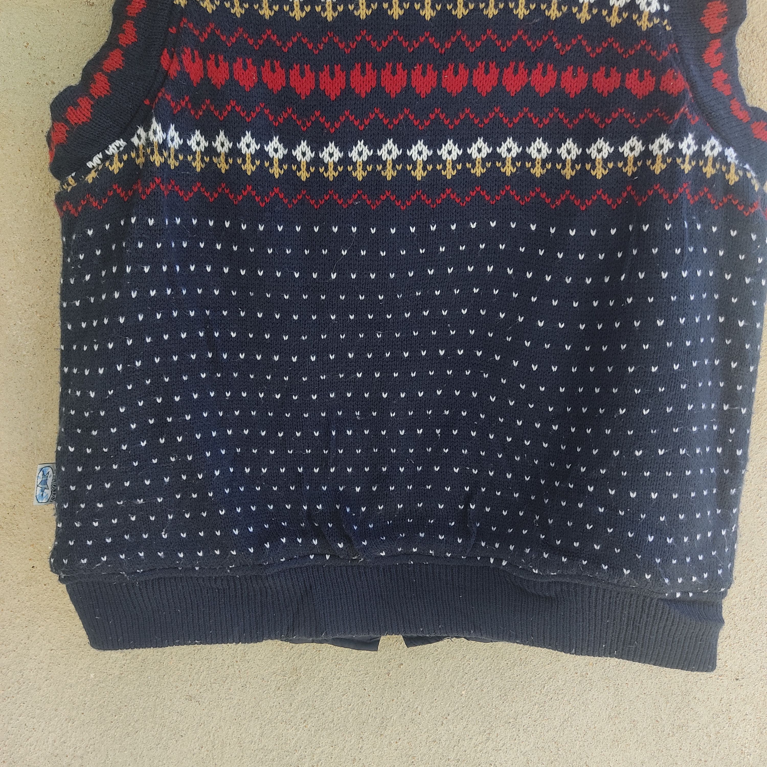 Japanese Brand Wave Ranch Reversible Knit Blue Vest Size US M / EU 48-50 / 2 - 8 Thumbnail