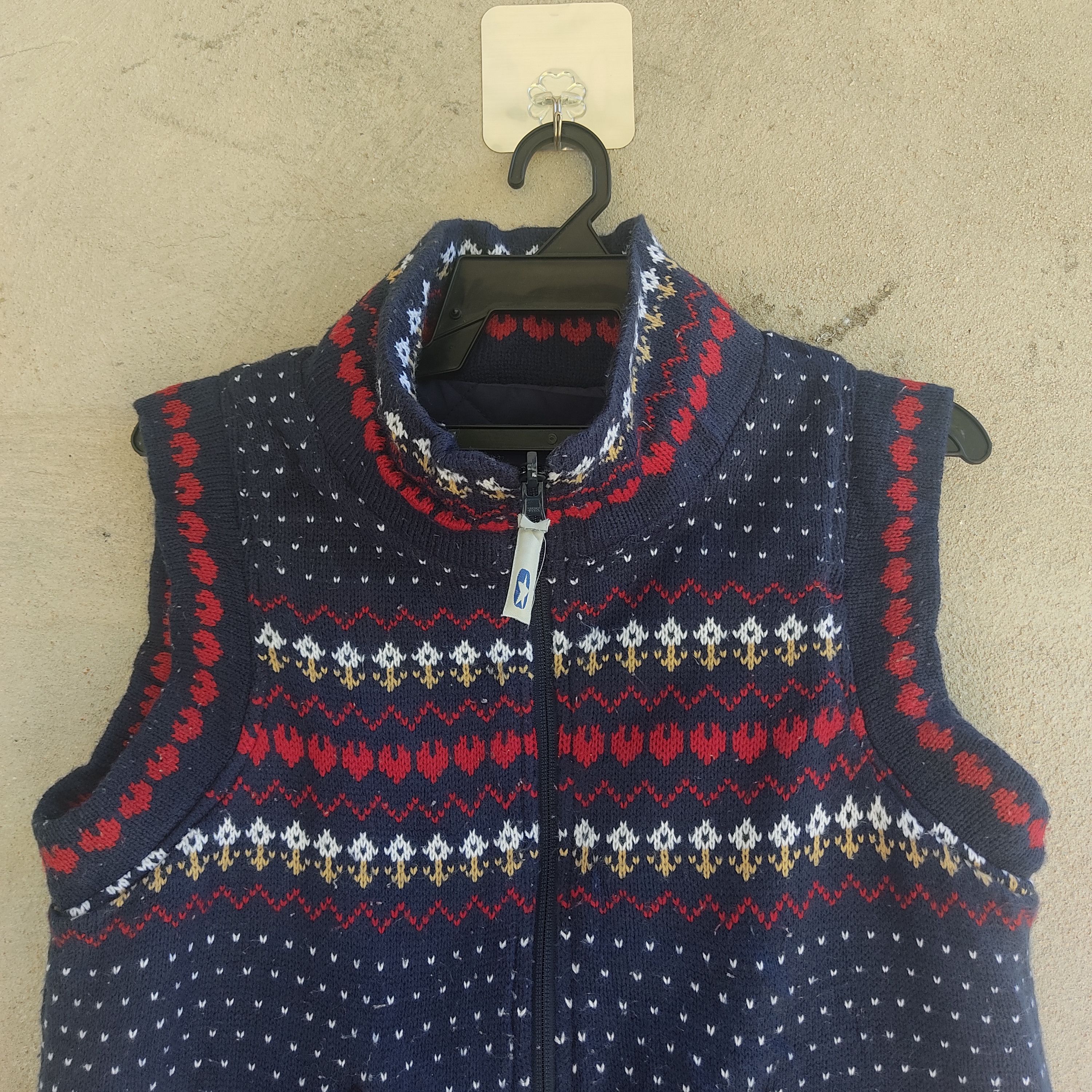 Japanese Brand Wave Ranch Reversible Knit Blue Vest Size US M / EU 48-50 / 2 - 2 Thumbnail