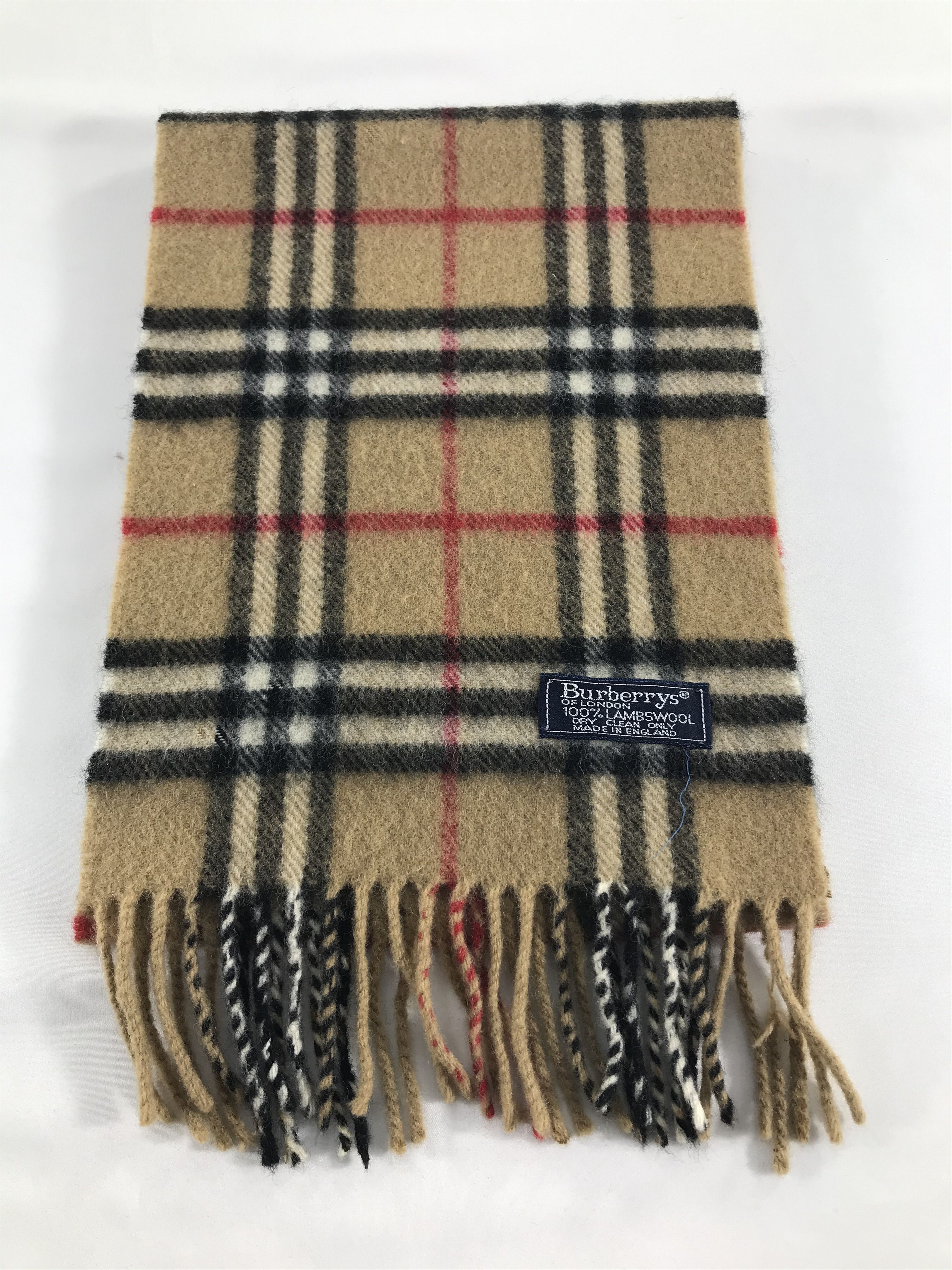 Burberry Burberry Tan Scarf Muffler Wool Neck Warmer V218 Size ONE SIZE - 2 Thumbnail