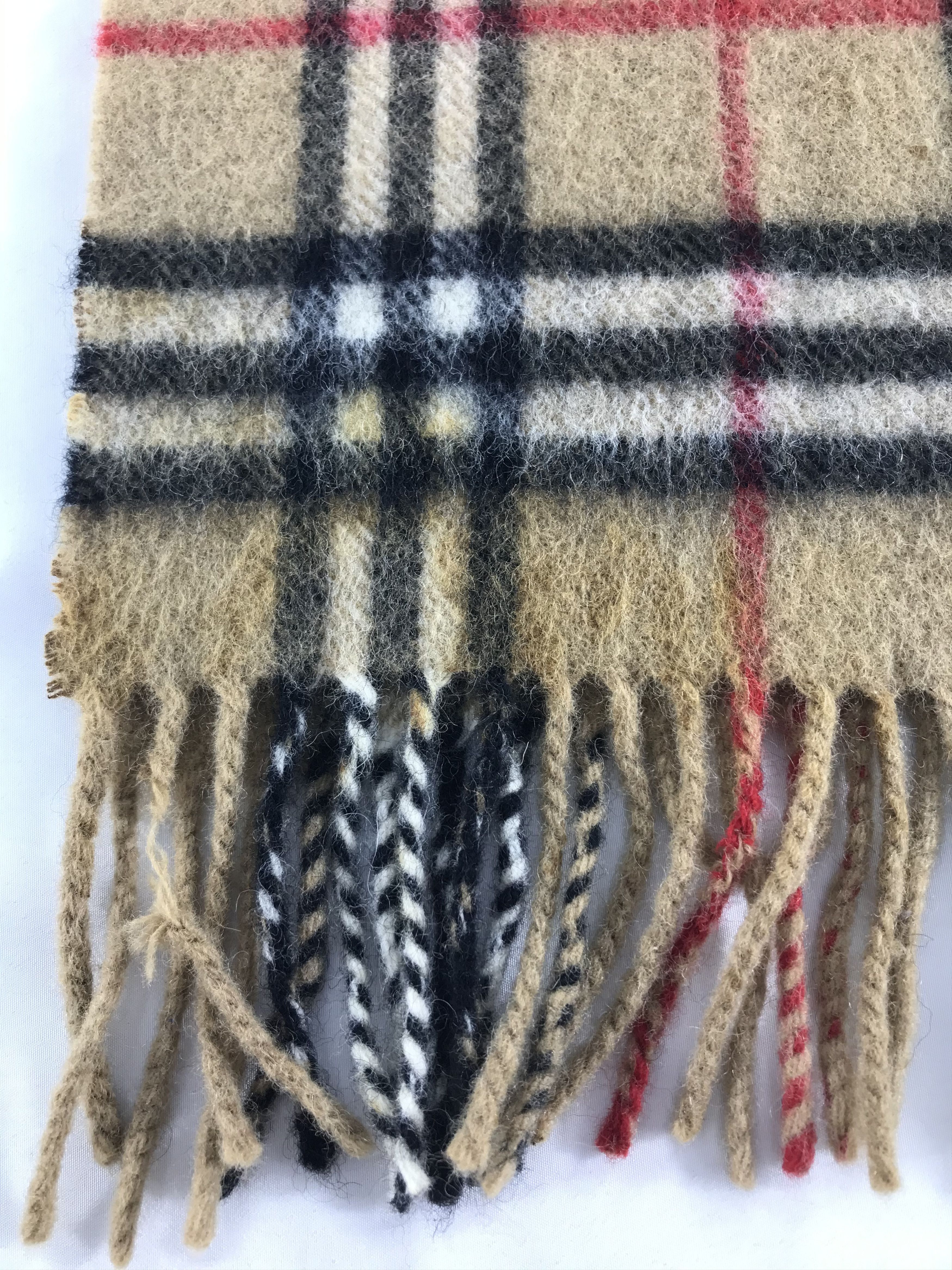 Burberry Burberry Tan Scarf Muffler Wool Neck Warmer V218 Size ONE SIZE - 5 Thumbnail