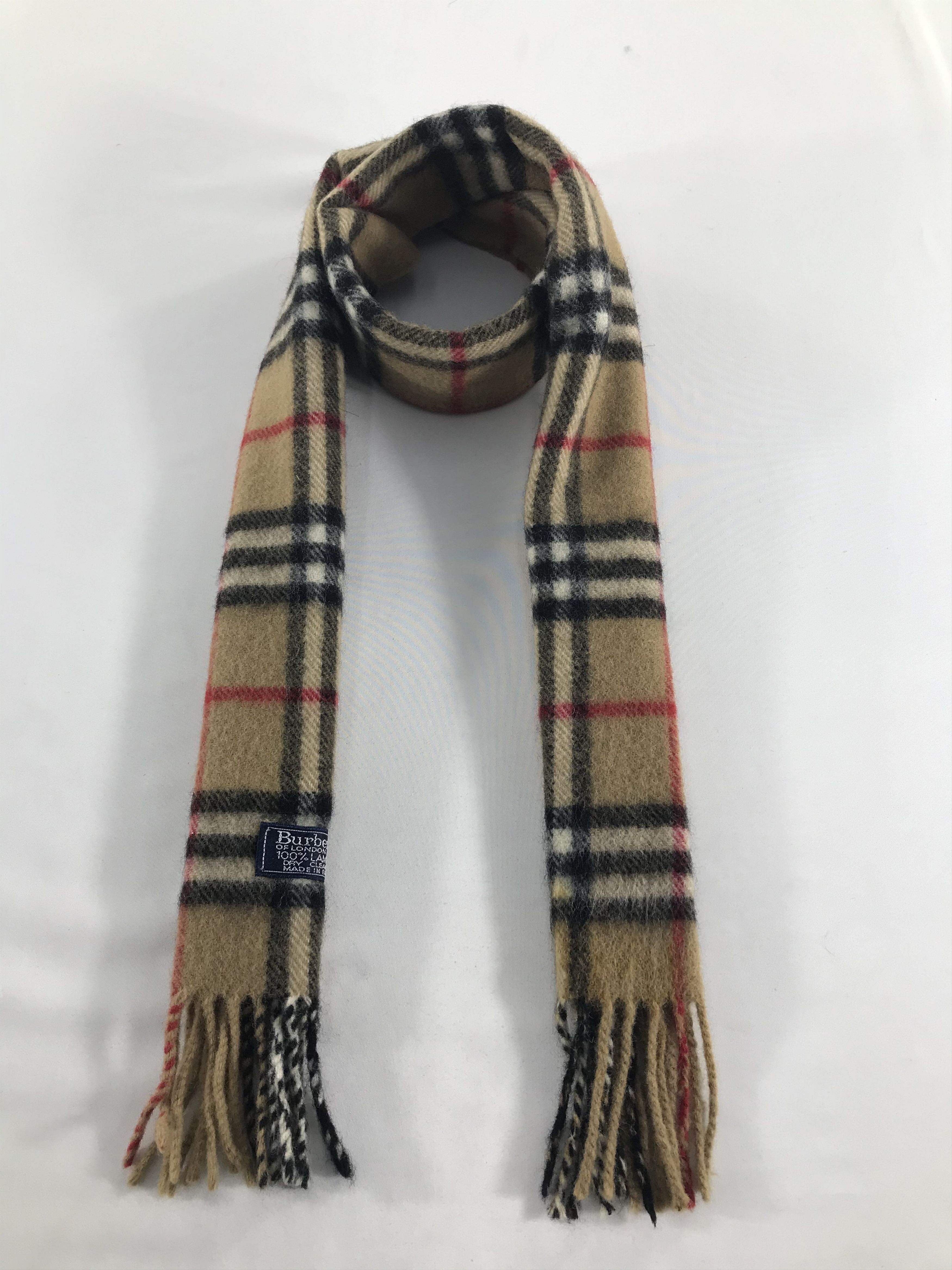 Burberry Burberry Tan Scarf Muffler Wool Neck Warmer V218 Size ONE SIZE - 1 Thumbnail