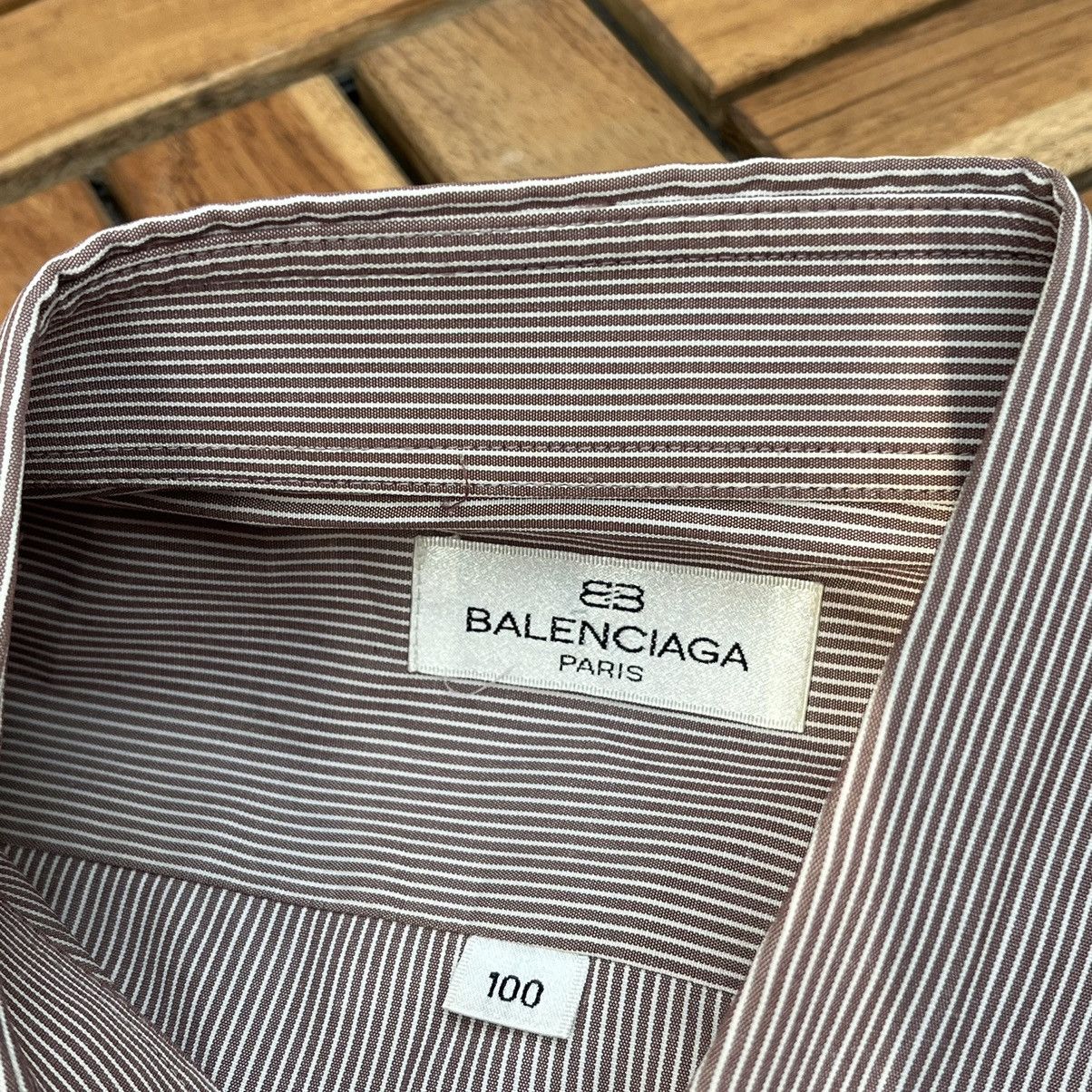 Balenciaga × Vintage Vintage Balenciaga Paris Button Ups Shirt Striped Size US L / EU 52-54 / 3 - 5 Thumbnail