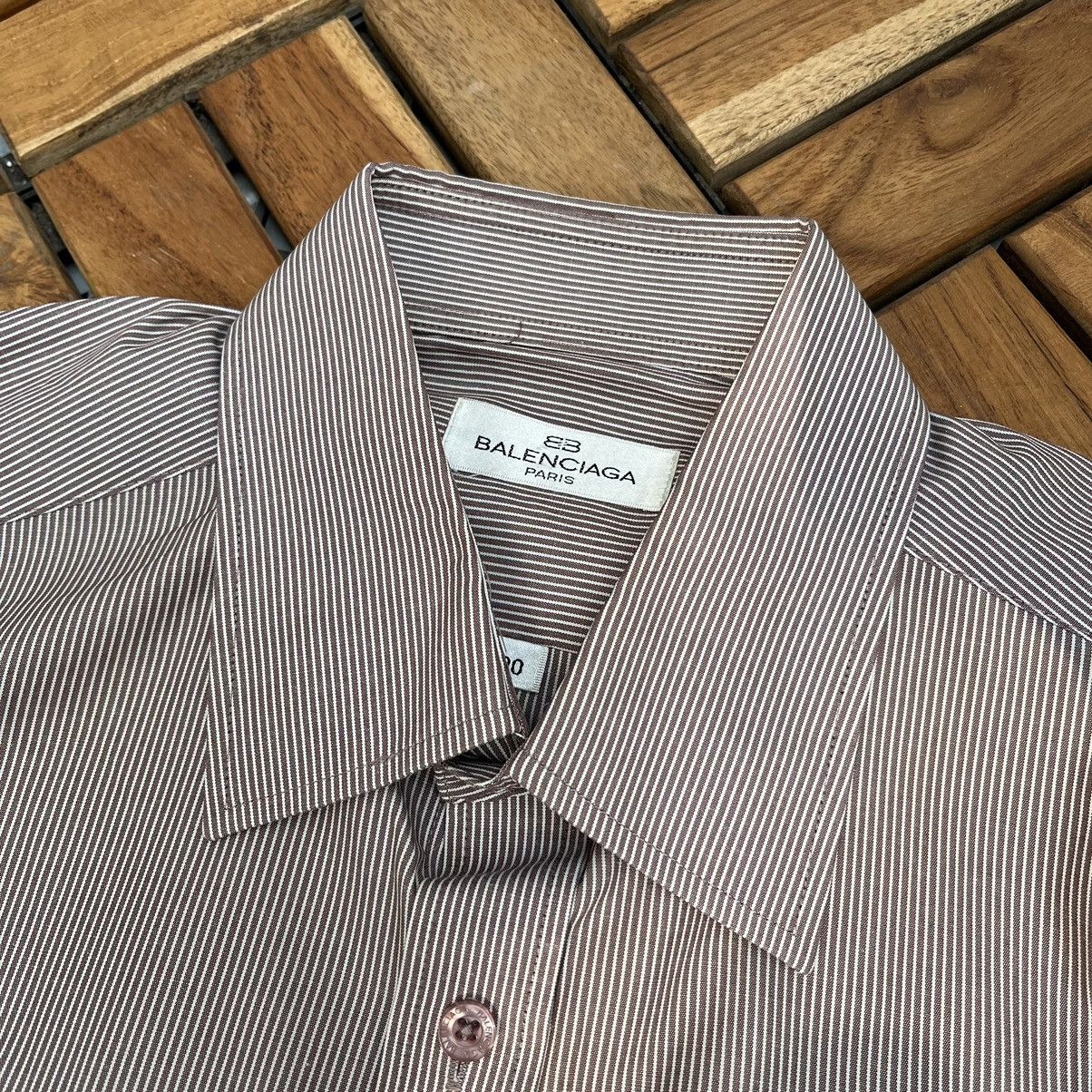 Balenciaga × Vintage Vintage Balenciaga Paris Button Ups Shirt Striped Size US L / EU 52-54 / 3 - 4 Thumbnail
