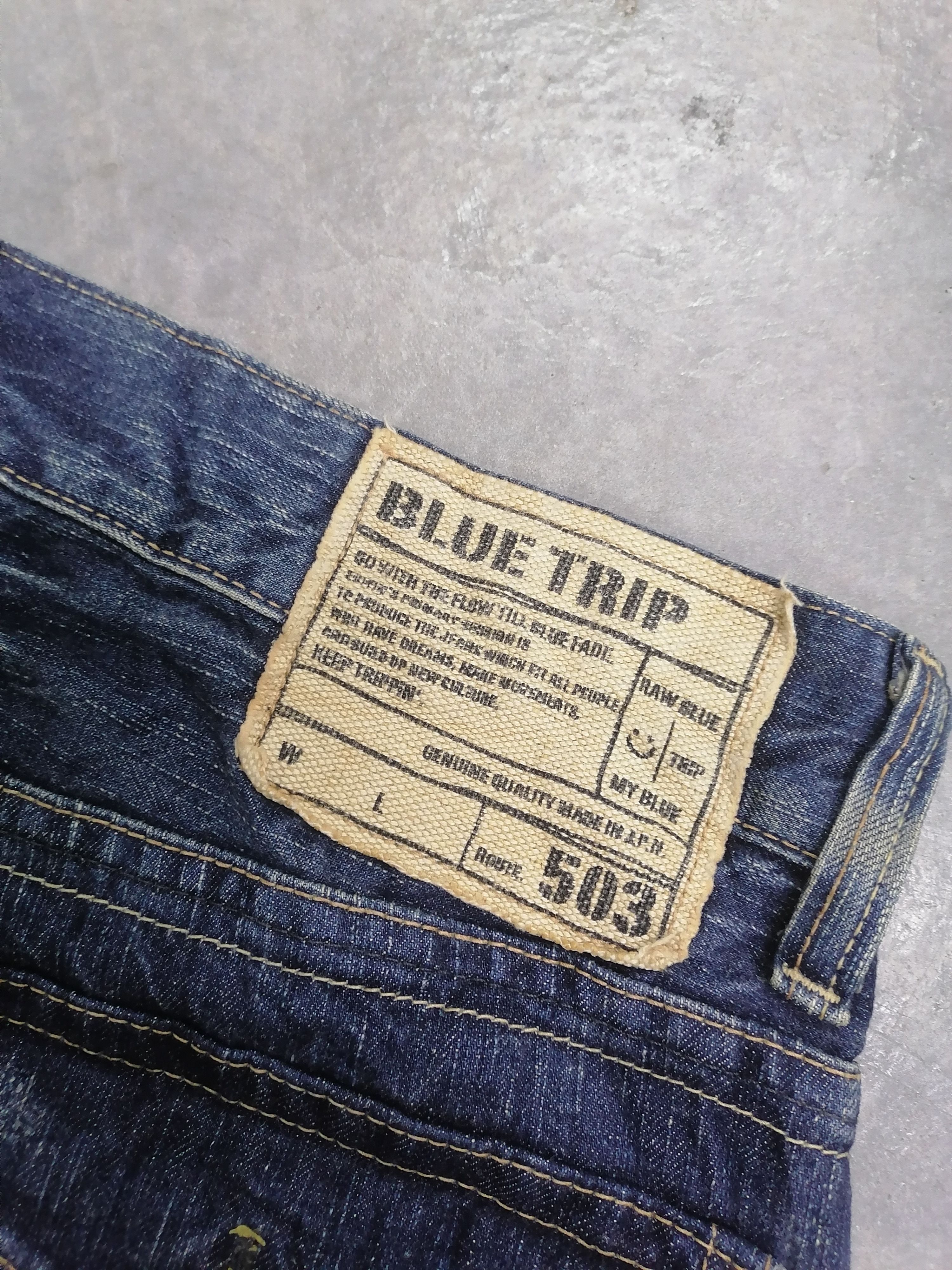 Japanese Brand Flared❗Edwin 503 Washed Blue Distressed Denim Pants🇯🇵 Size US 34 / EU 50 - 8 Thumbnail